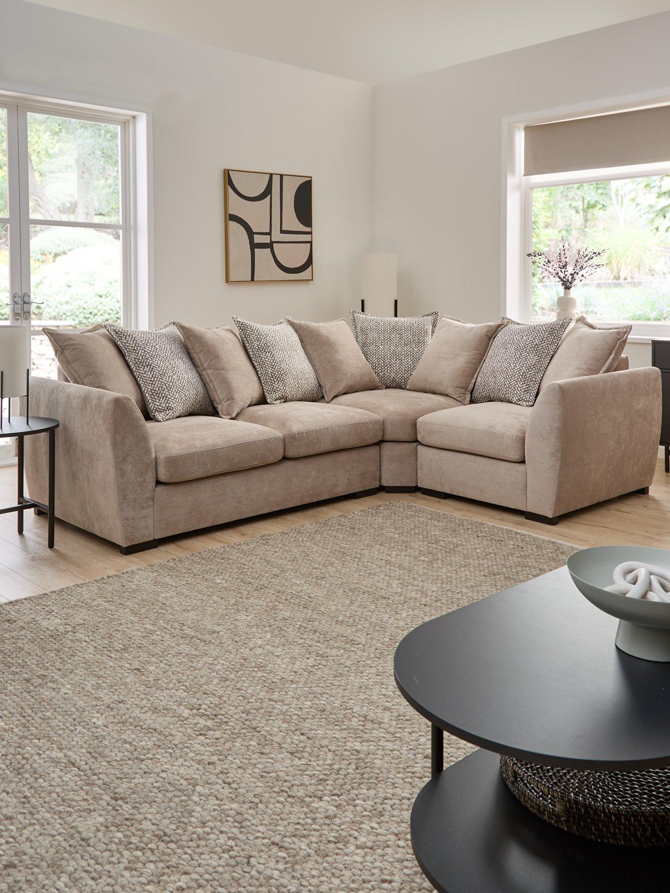 Very Home Havana Fabric Right Hand Double Arm Corner Group - FSC Certified