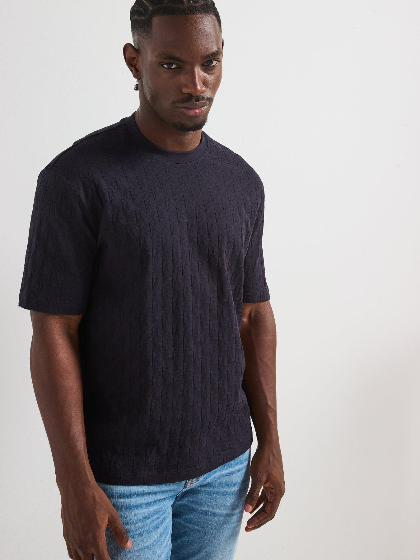 undefined Monogram Jacquard T-Shirt - Navy