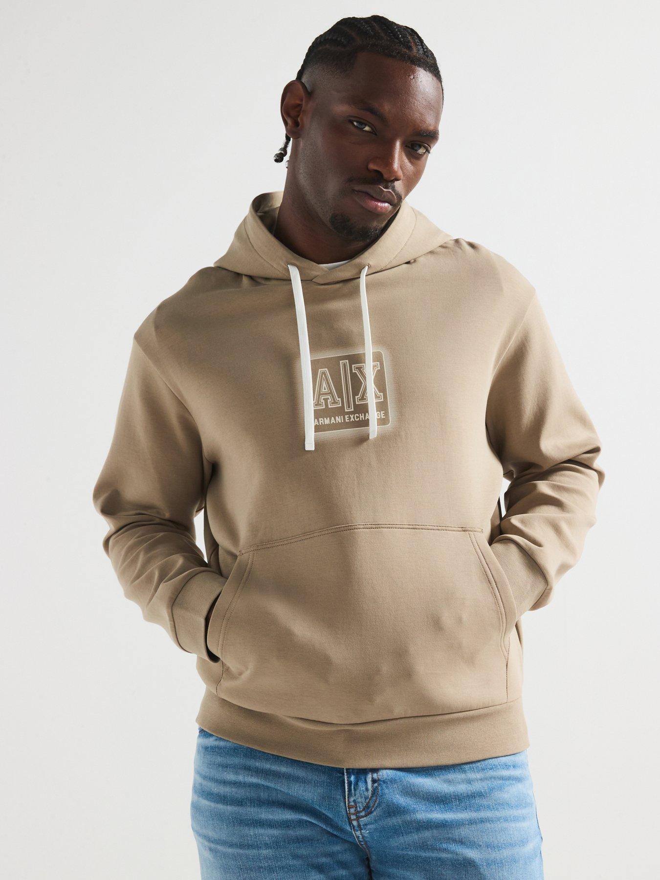 undefined Logo Bonded Hoodie - Beige