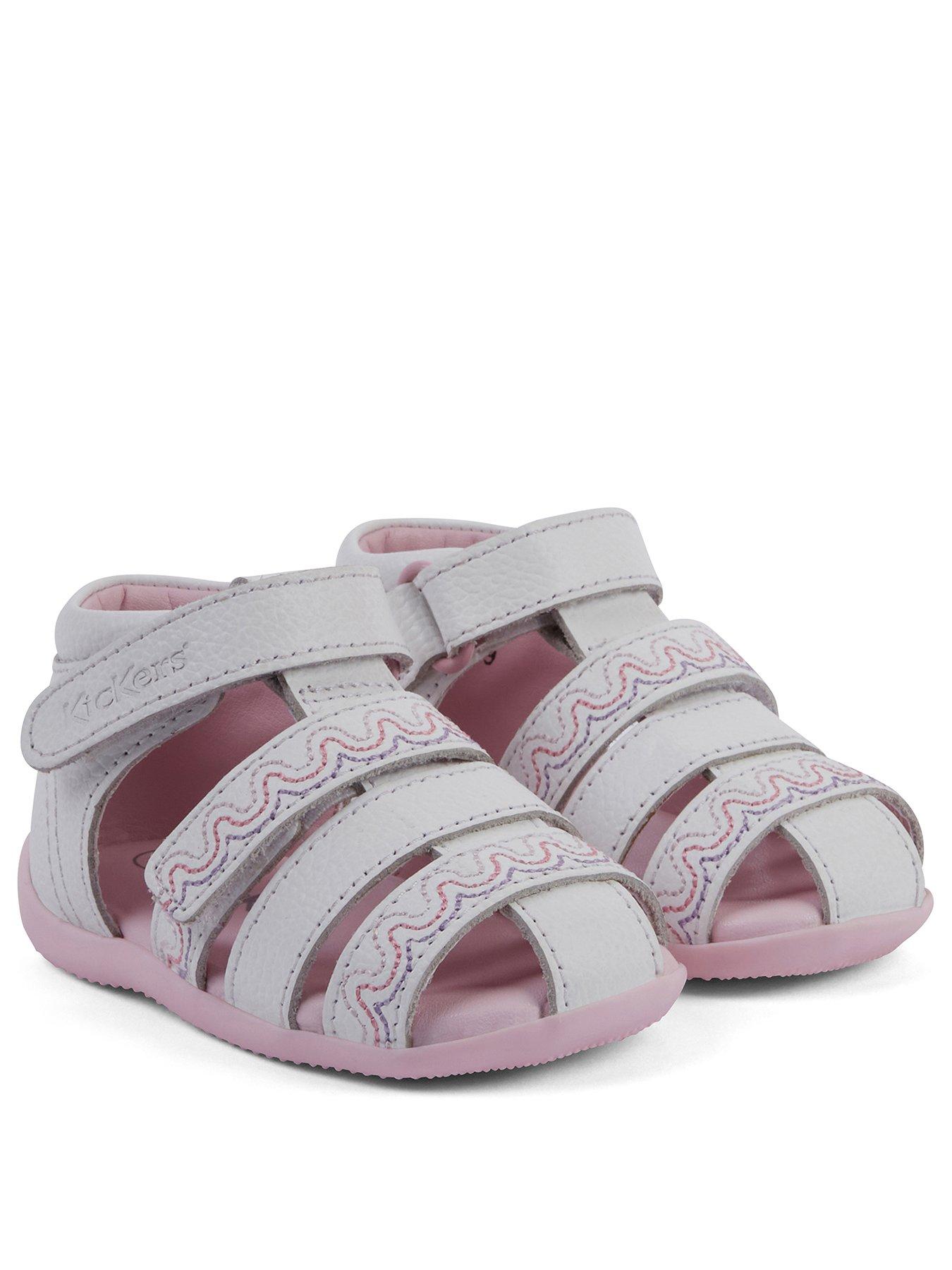 Image 2 of 7 of Kickers Wriggle Sandal Baby Wave Leather Boot - White