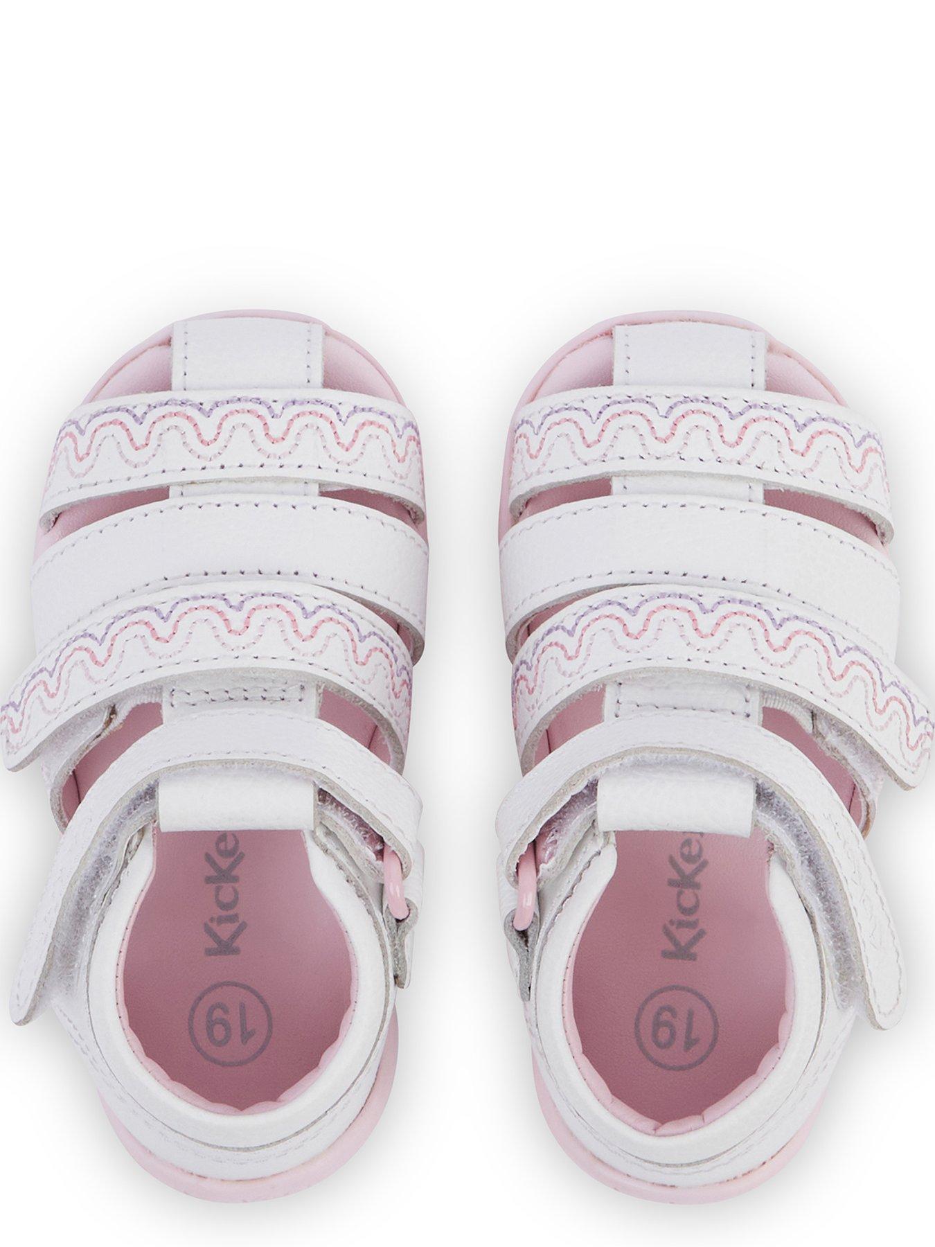 Image 4 of 7 of Kickers Wriggle Sandal Baby Wave Leather Boot - White