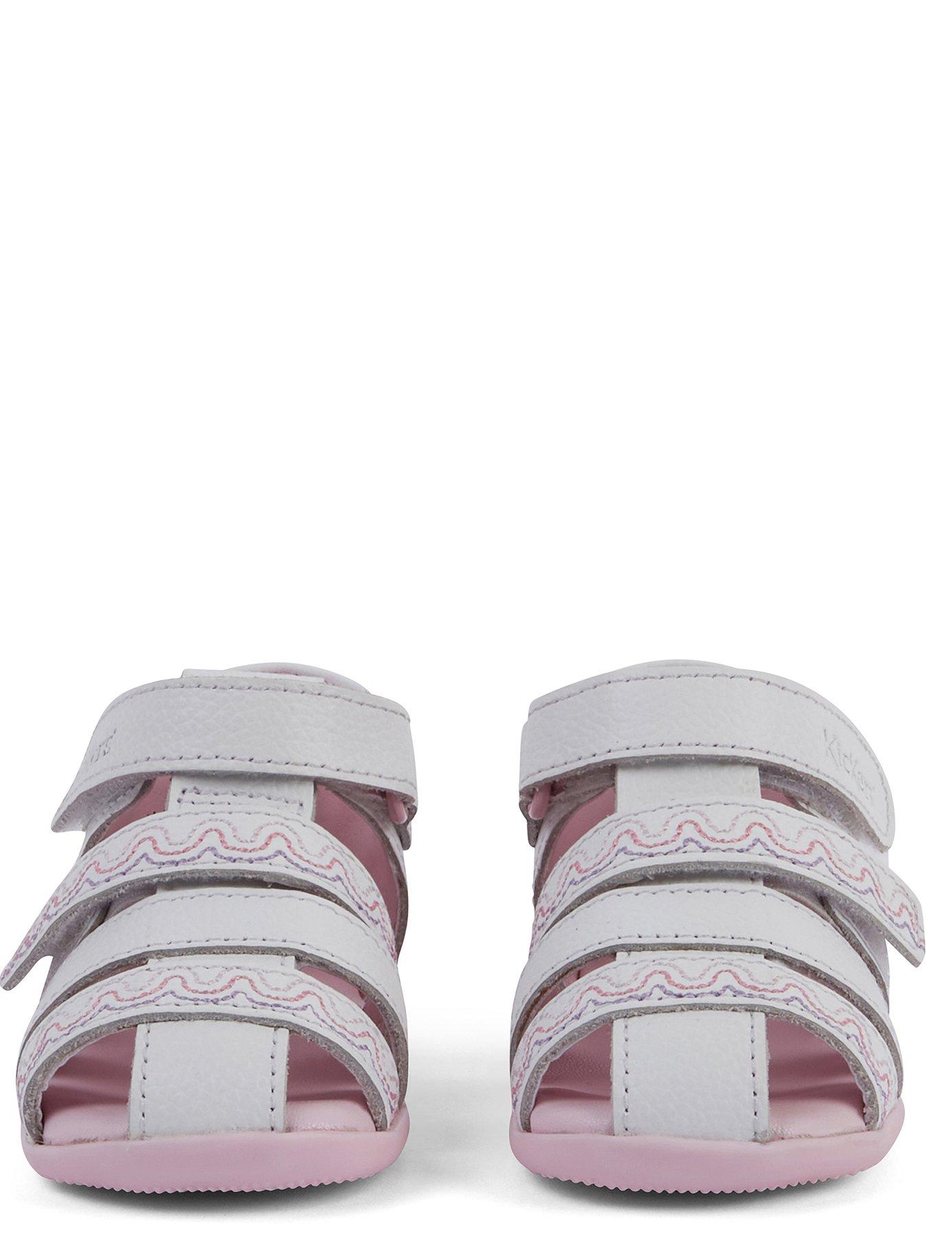 Image 5 of 7 of Kickers Wriggle Sandal Baby Wave Leather Boot - White