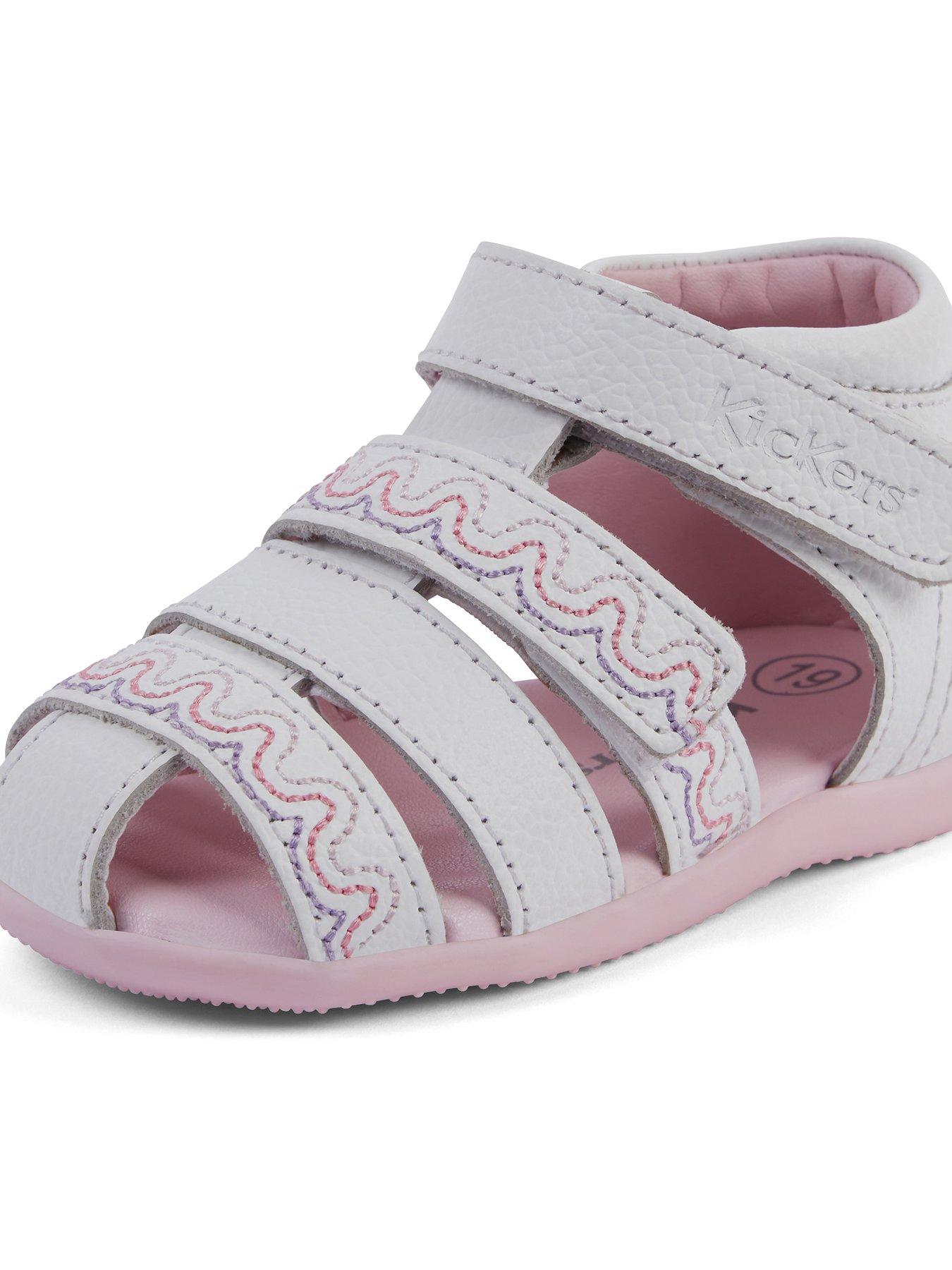 Image 7 of 7 of Kickers Wriggle Sandal Baby Wave Leather Boot - White