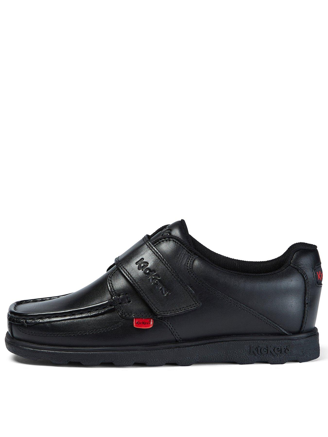 Kickers Youth Fragma Single Strap Leather Shoe - Black