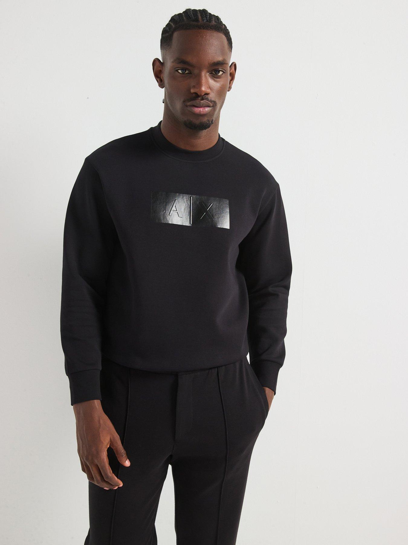undefined Vinyl Logo Print Crew Sweatshirt - Black