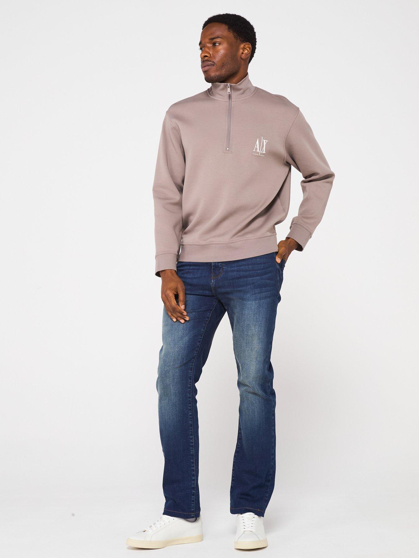Image 3 of 5 of Armani Exchange Icon Project 1/4 Zip Sweat Top - Beige