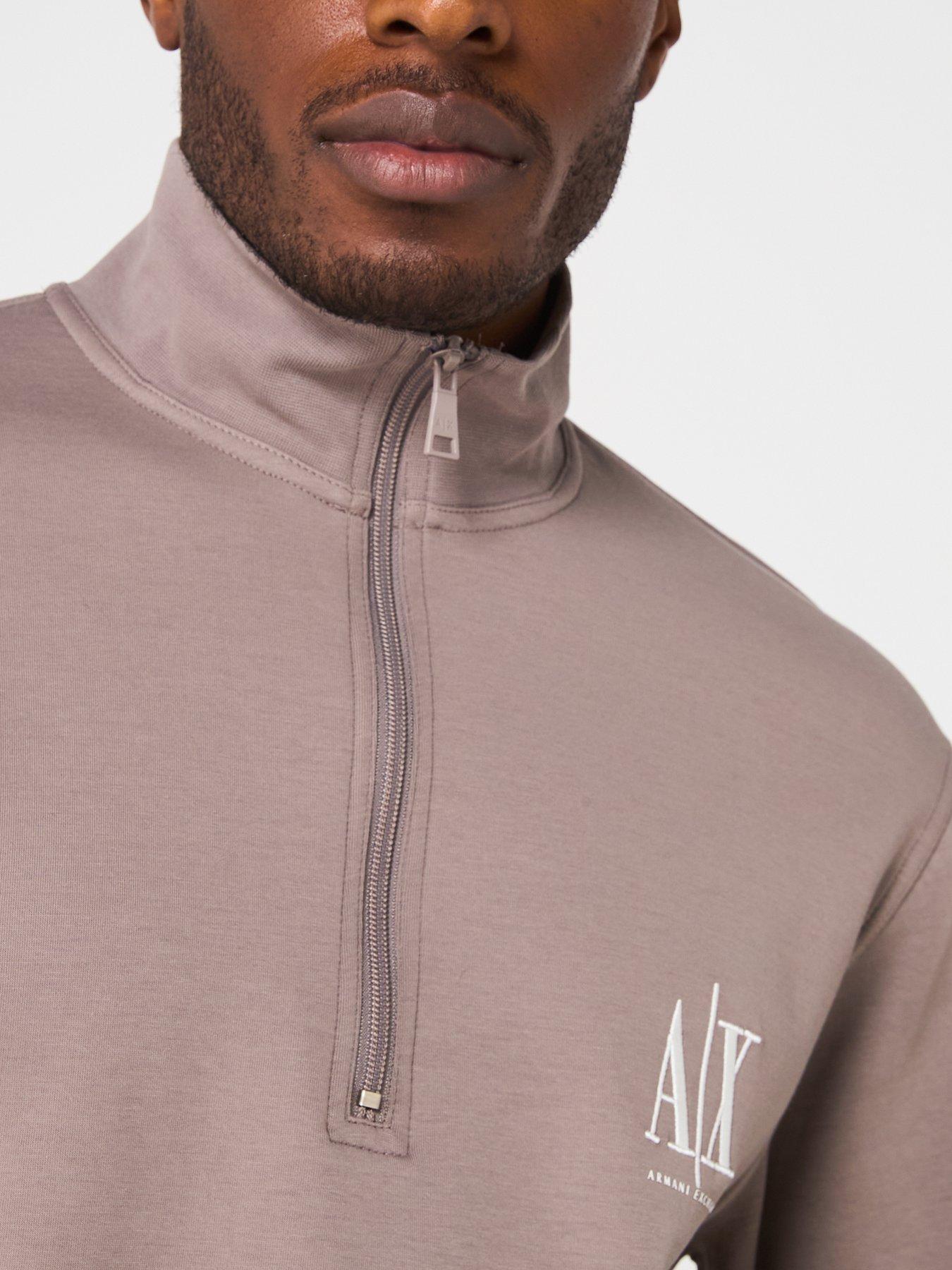 Image 4 of 5 of Armani Exchange Icon Project 1/4 Zip Sweat Top - Beige