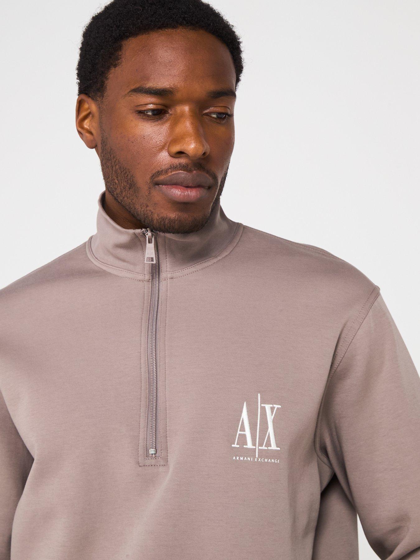 Image 5 of 5 of Armani Exchange Icon Project 1/4 Zip Sweat Top - Beige