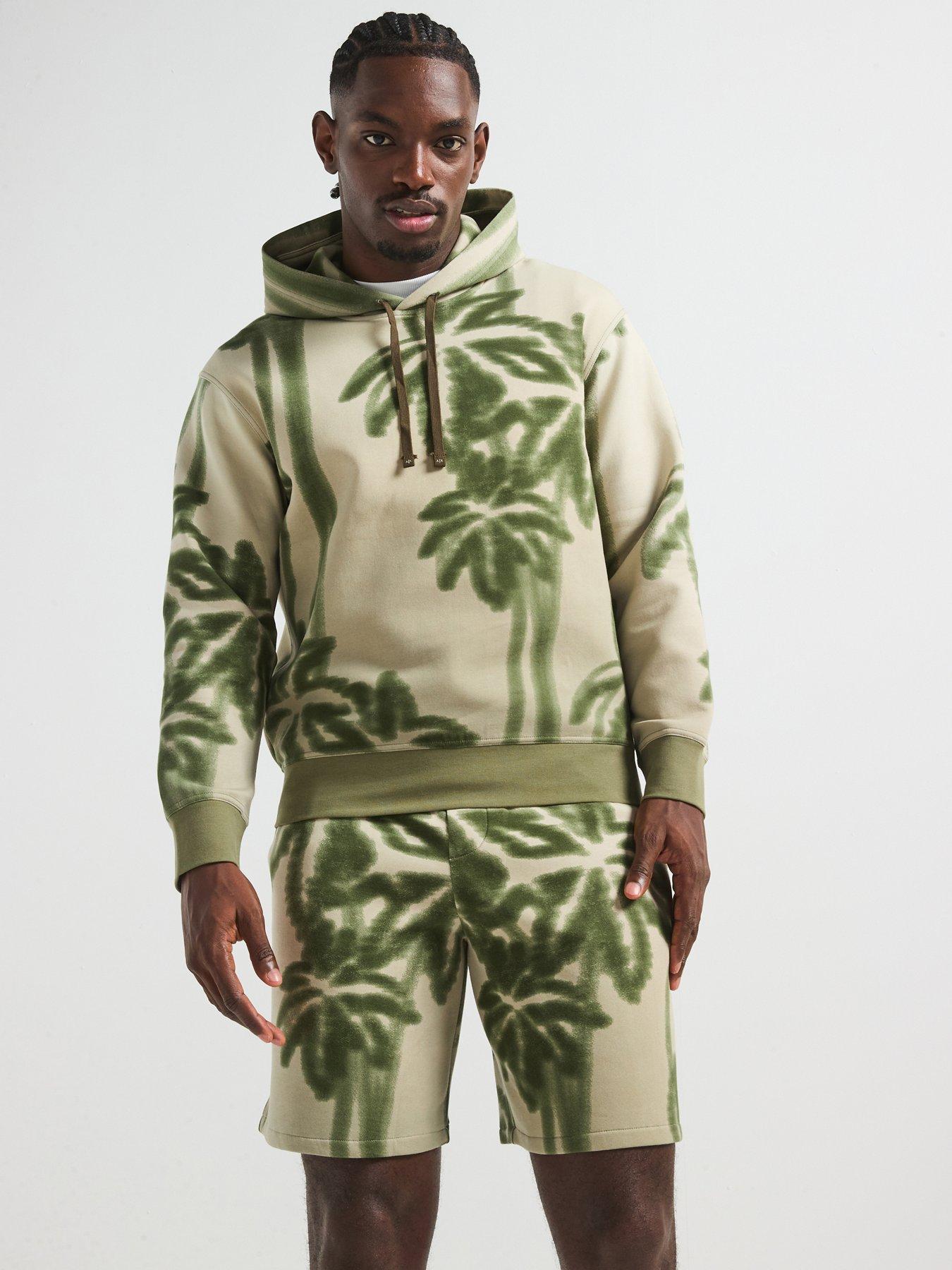 undefined Large Palm Print Hoodie - Beige