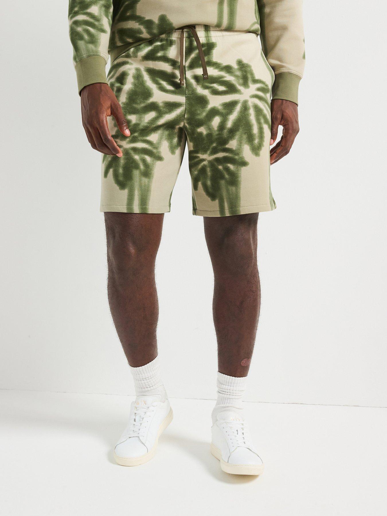 undefined Large Palm Print Sweat Shorts - Beige