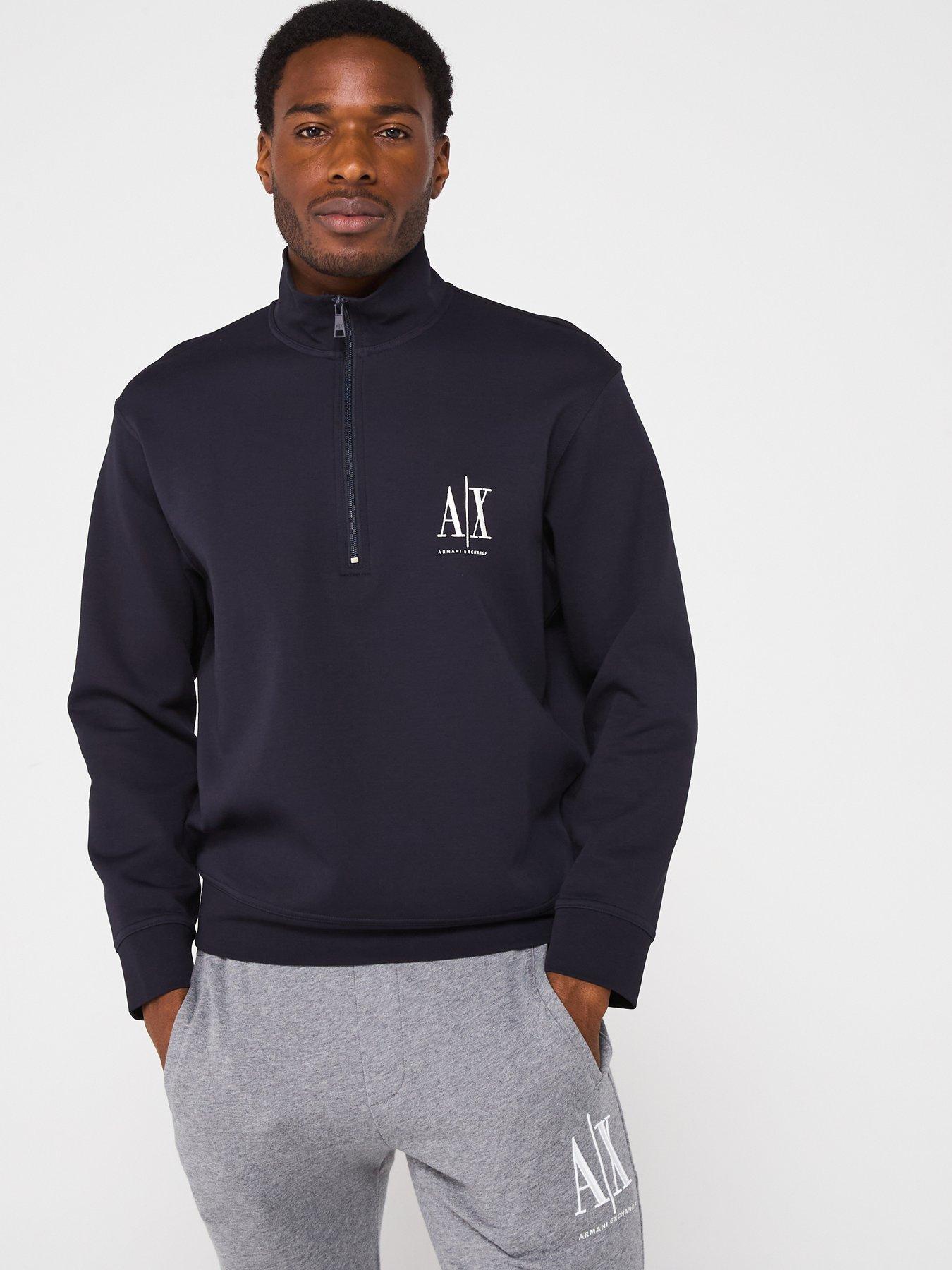 Armani Exchange Icon Project 1/4 Zip Sweat Top - Navy