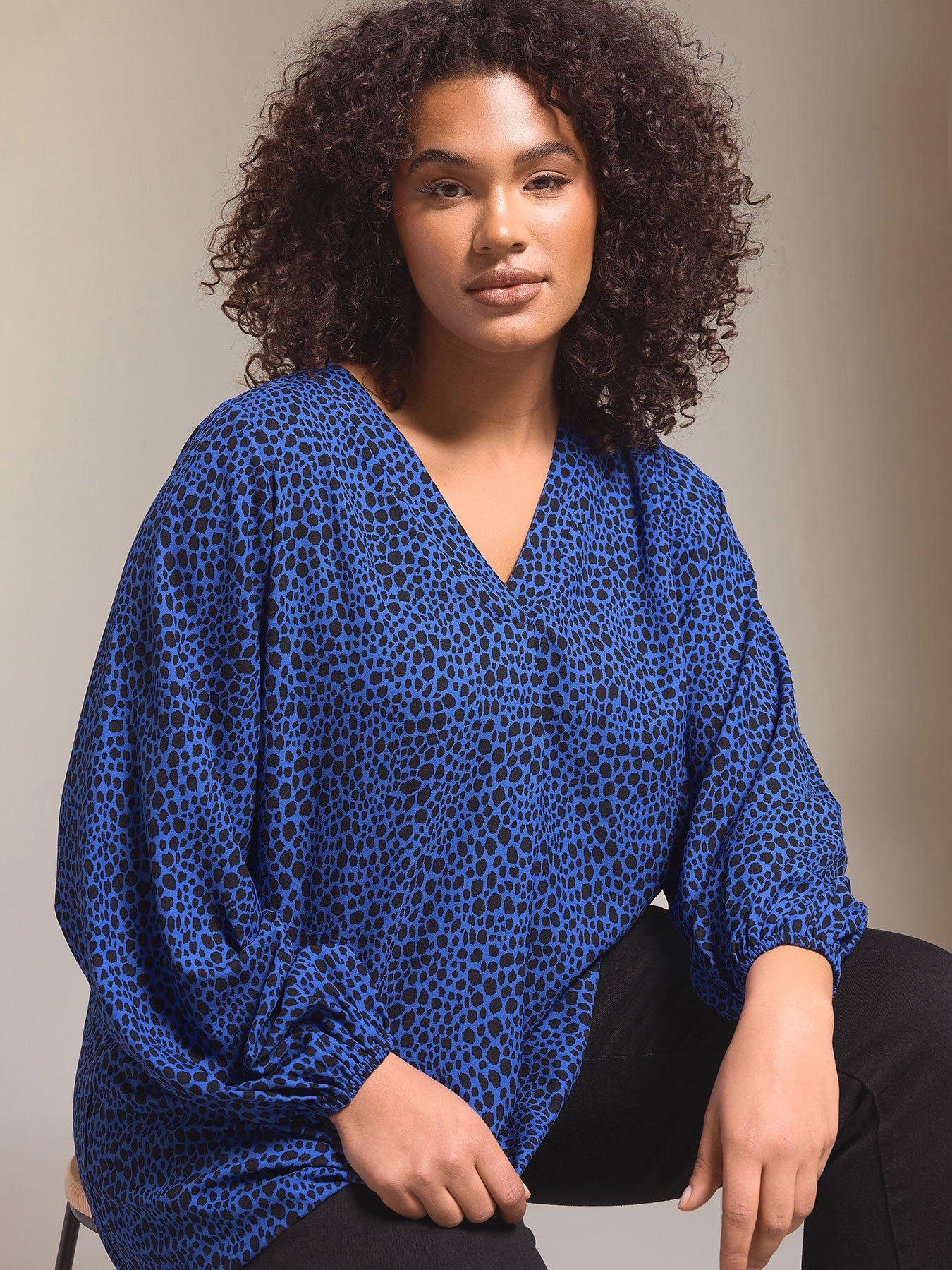 undefined Pleated Swing Top - Blue