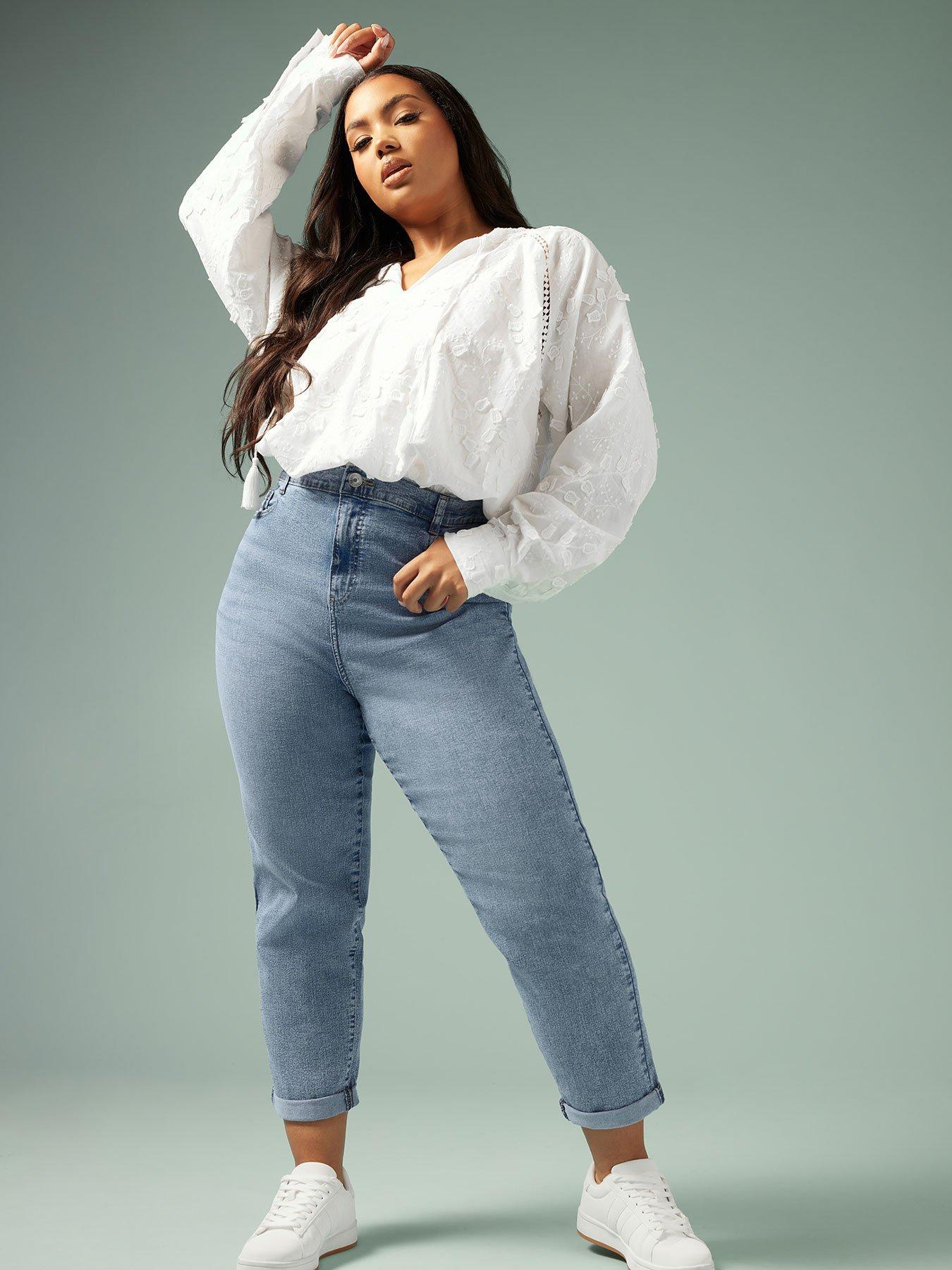 Image 1 of 4 of Yours Curve Boyfriend Jean - Blue