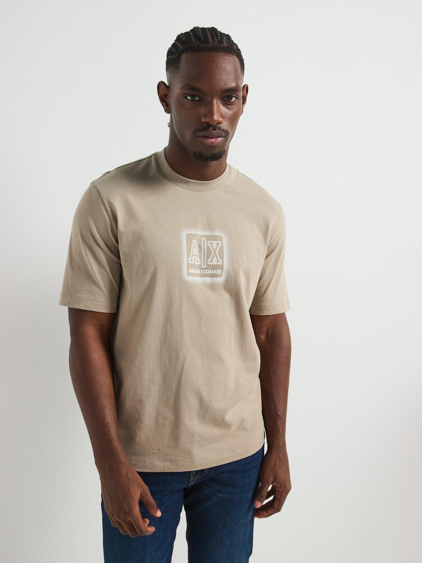 undefined Logo Crew Neck T-Shirt - Dark Beige