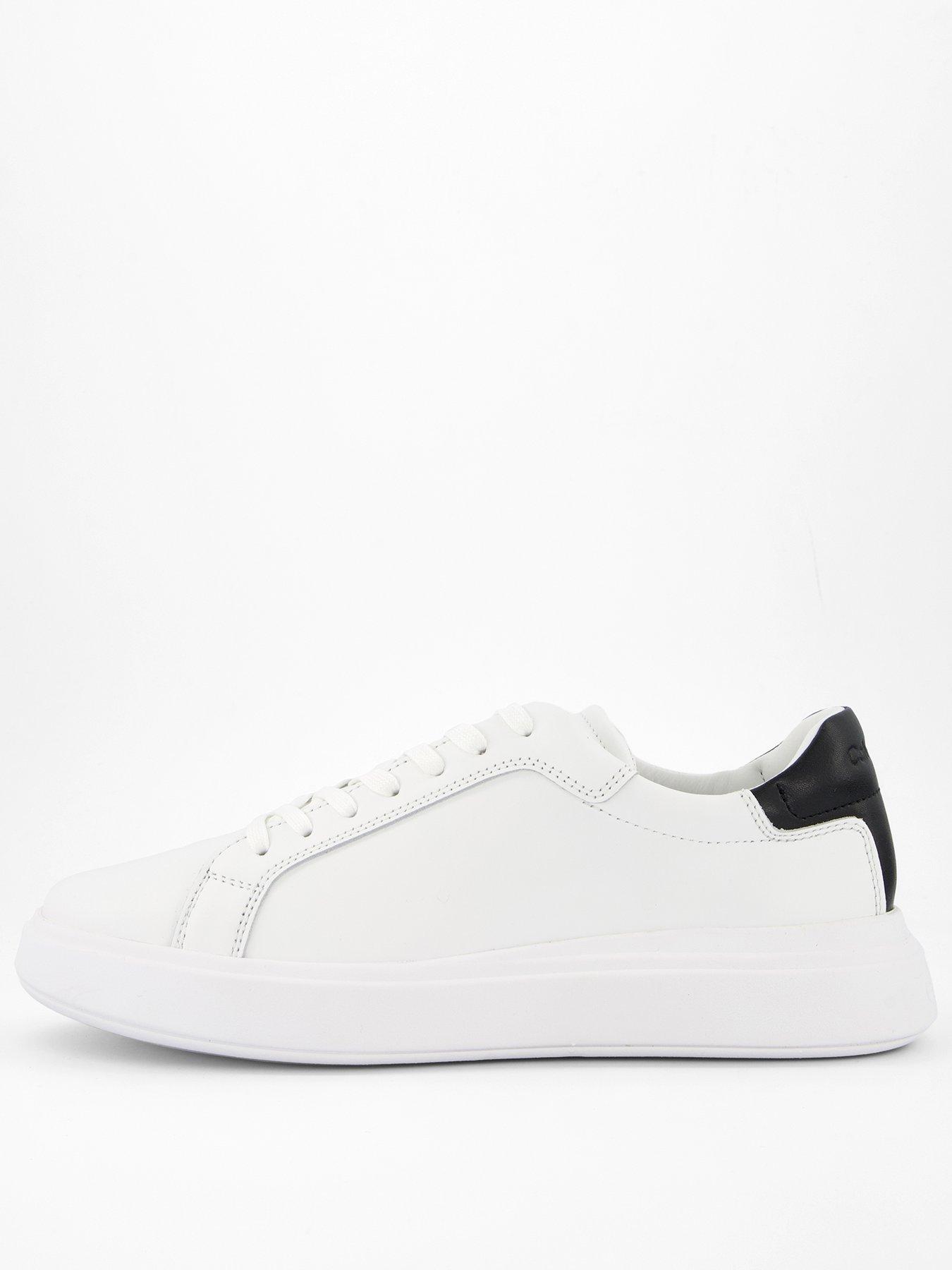 undefined Low Top Leather Lace Up Sneaker - White/Black