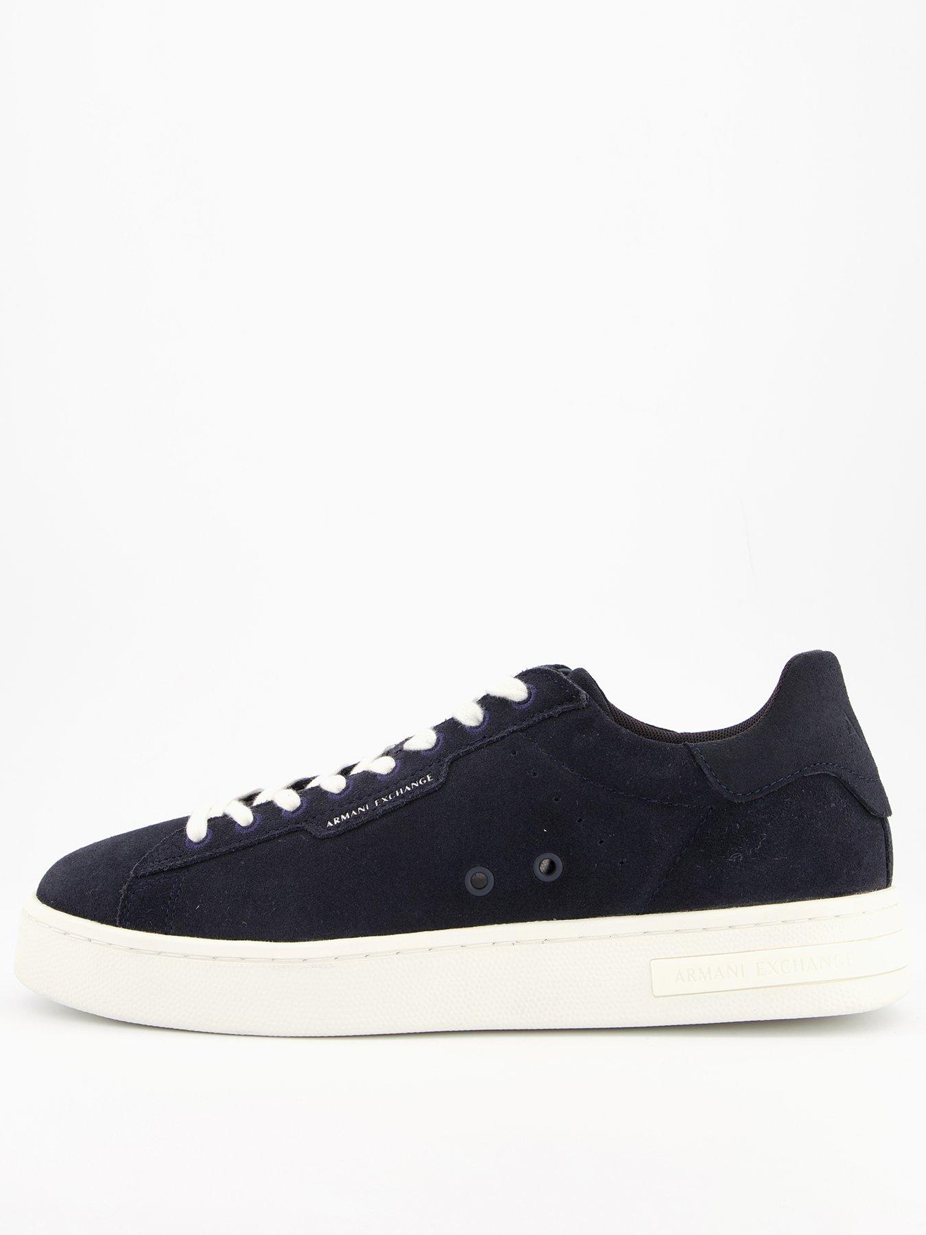 Armani Exchange Suede Cupsole Trainers - Navy