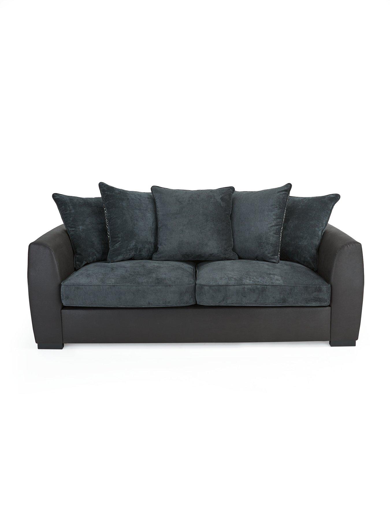 Image 7 of 7 of Very Home Cabo Fabric and Faux Leather 3 Seater Sofa - Charcoal&nbsp;- FSC&reg; Certified