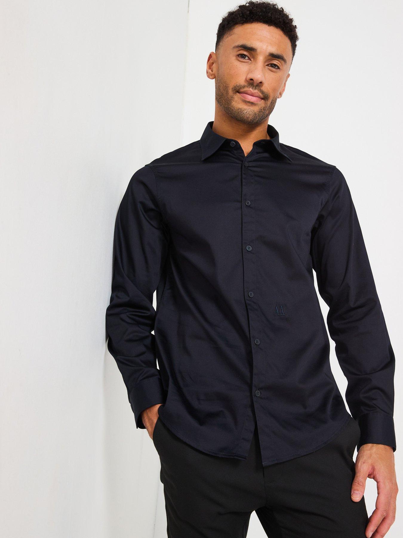 Armani Exchange Icon Stretch Cotton Shirt - Navy