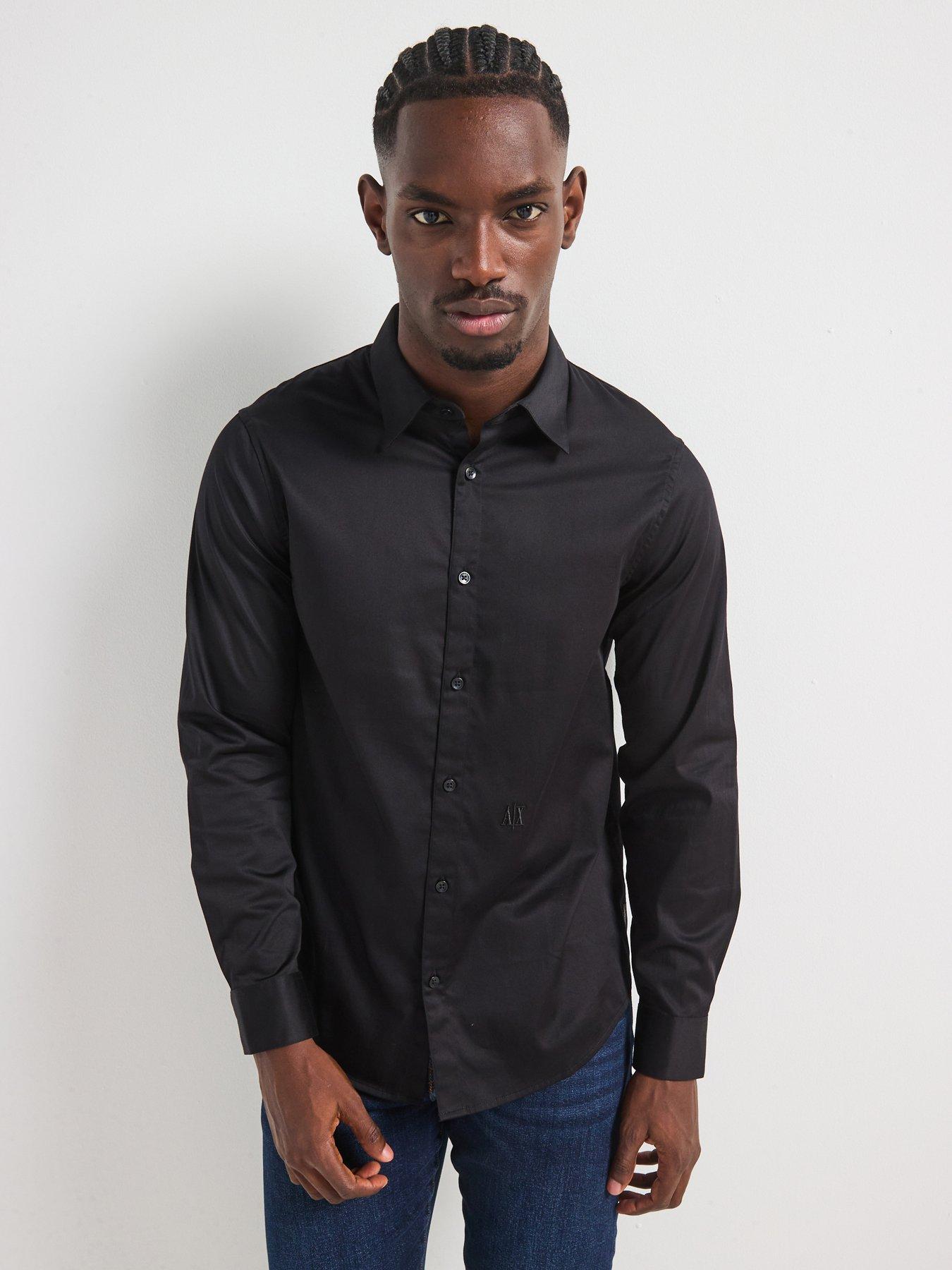 Armani Exchange Icon Stretch Cotton Shirt - Black