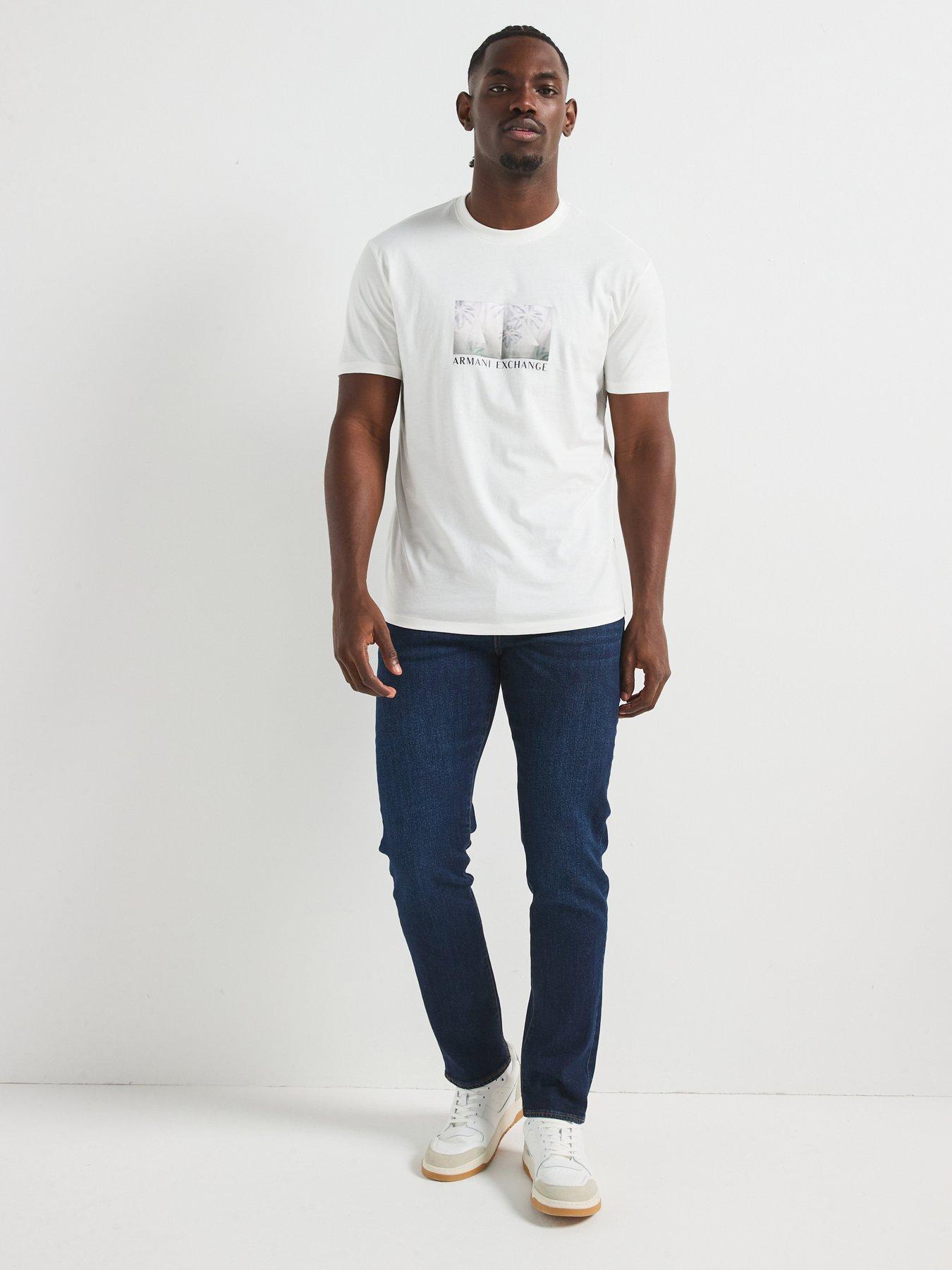 Image 3 of 5 of Armani Exchange Printed Logo T-Shirt - Off White