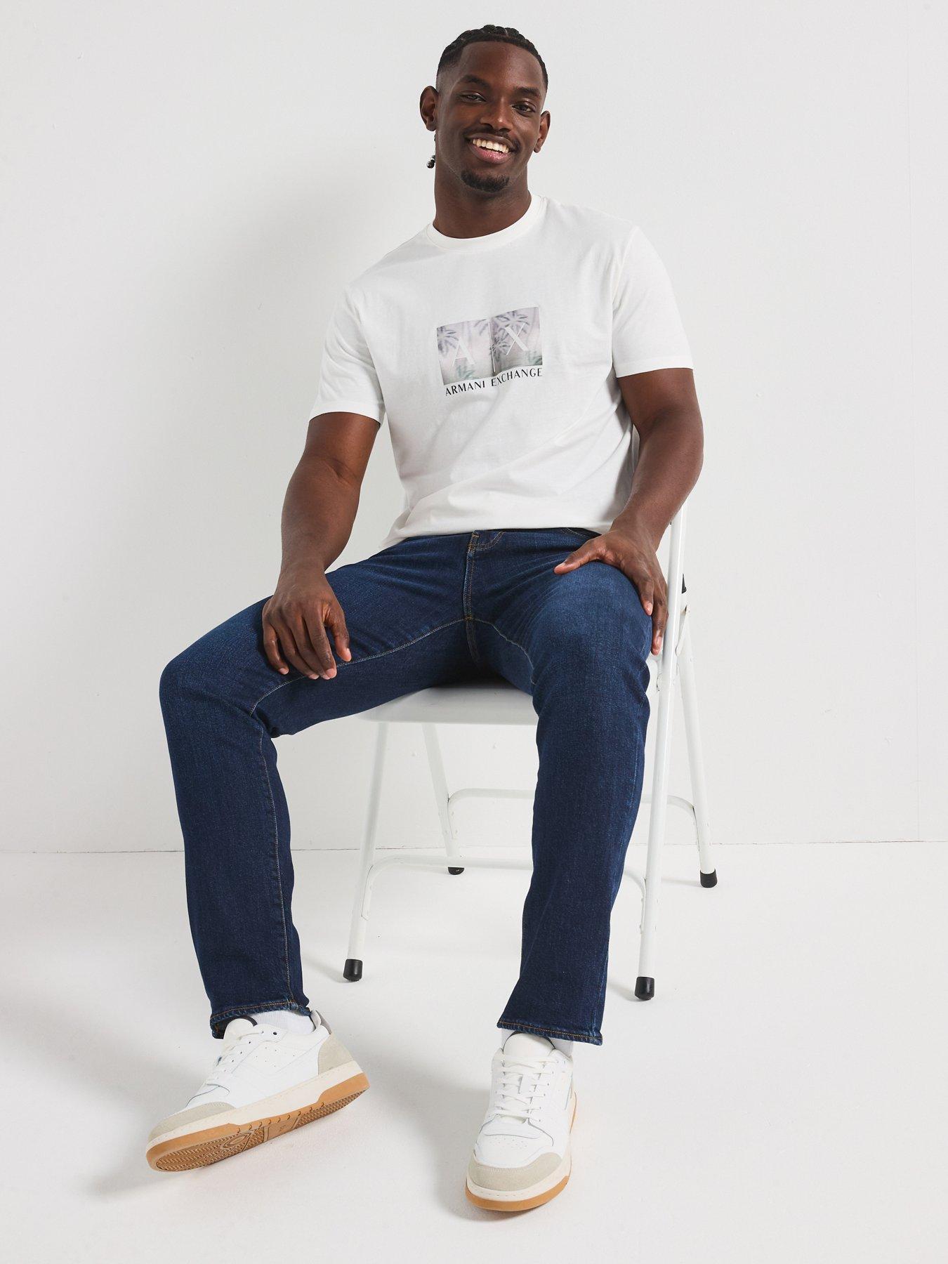 Image 5 of 5 of Armani Exchange Printed Logo T-Shirt - Off White