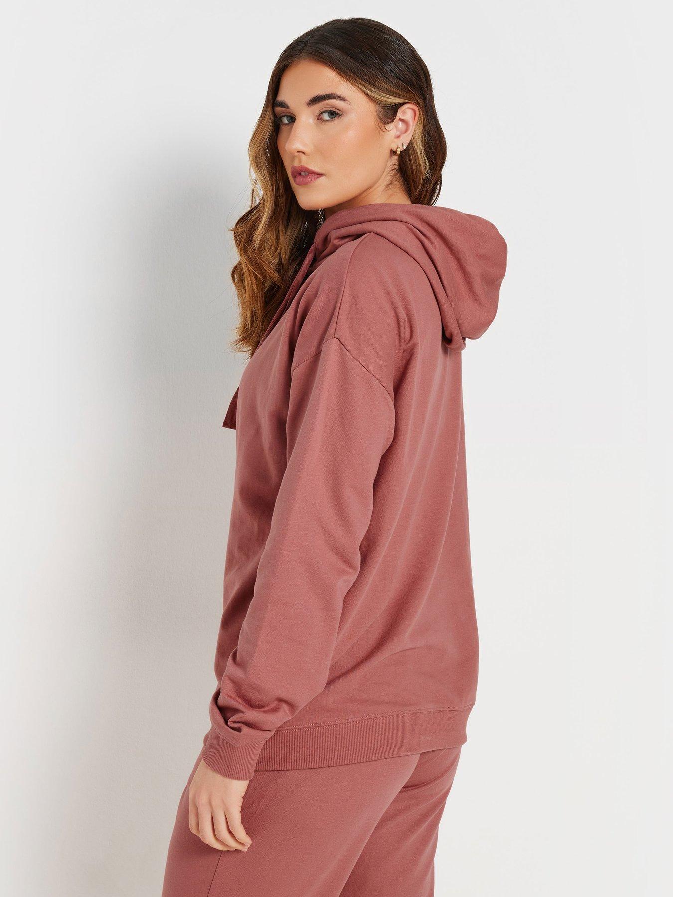 Image 2 of 4 of Long Tall Sally Tall Drop Shoulder Drawcord Hoodie - Brown