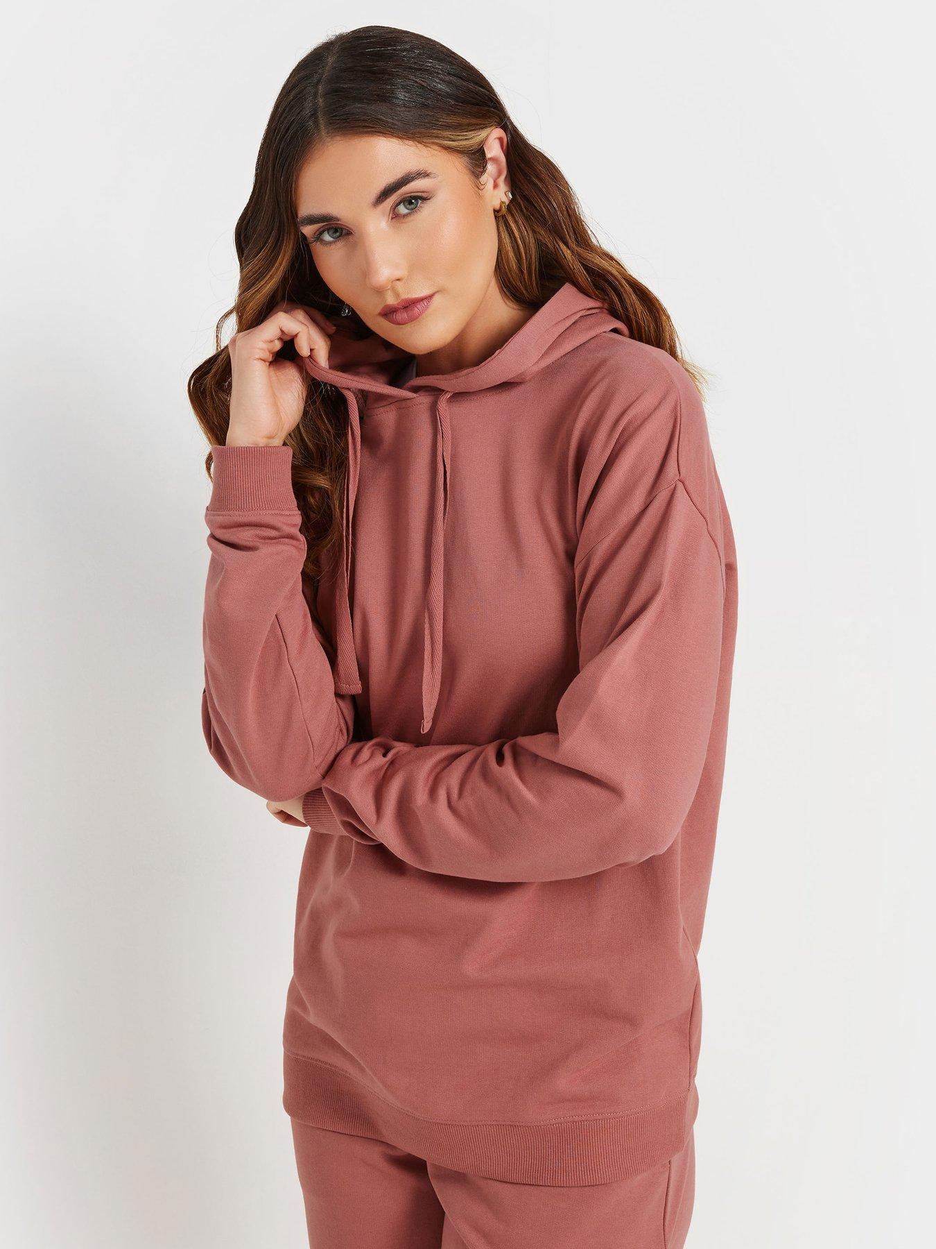 Image 4 of 4 of Long Tall Sally Tall Drop Shoulder Drawcord Hoodie - Brown