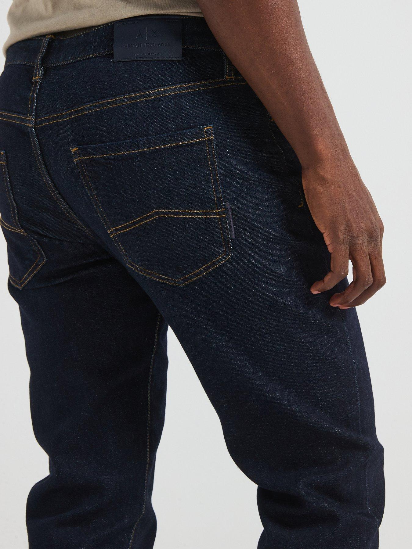 Image 4 of 5 of Armani Exchange Regular Fit Jeans - Midi Wash