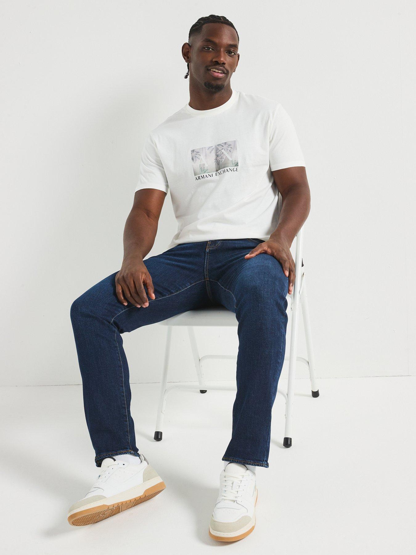 Image 5 of 5 of Armani Exchange Regular Fit Jean - Midi Wash