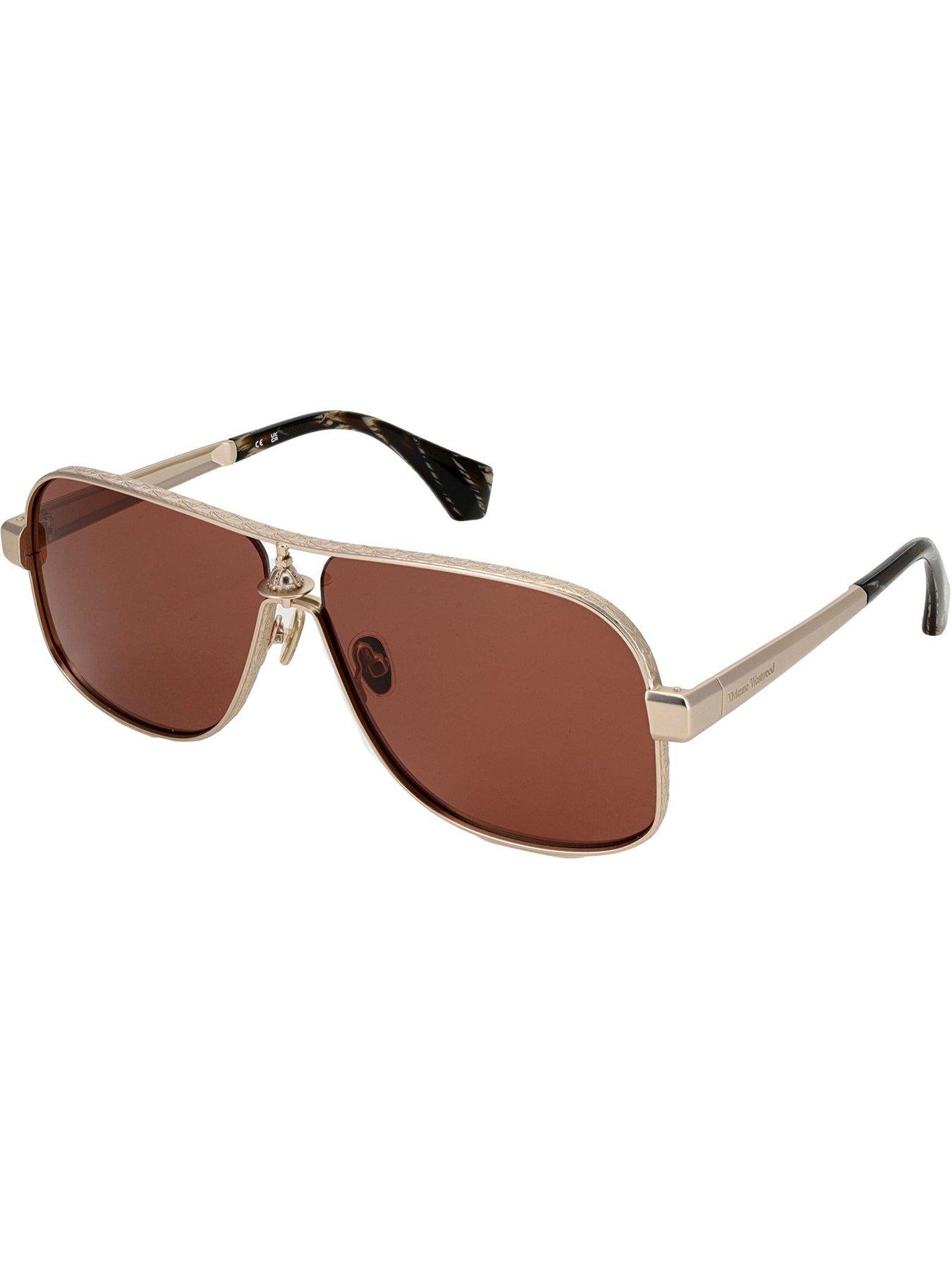 Image 2 of 3 of Vivienne Westwood Large Metal Aviator Sunglasses - Matt