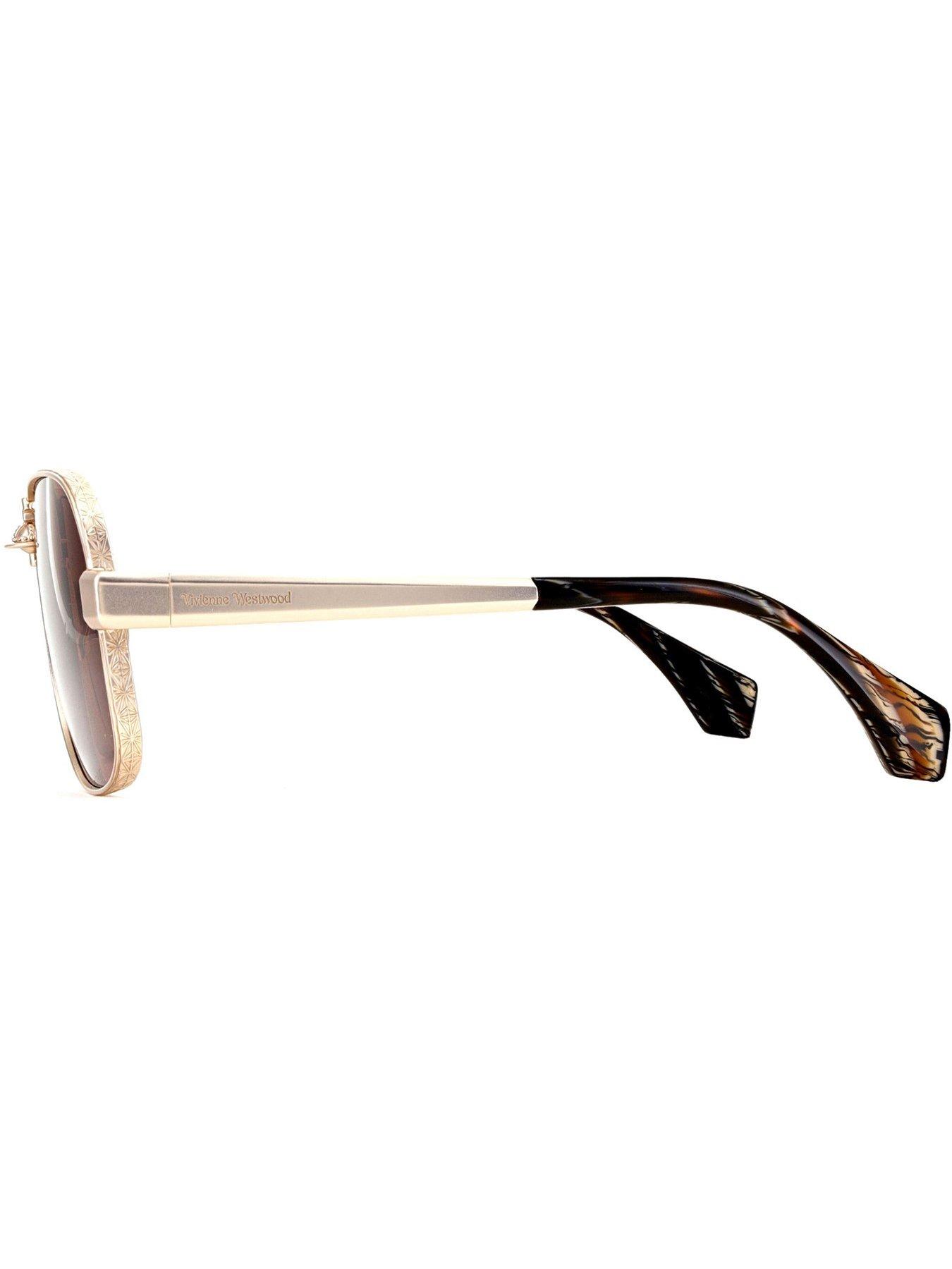 Image 3 of 3 of Vivienne Westwood Large Metal Aviator Sunglasses - Matt