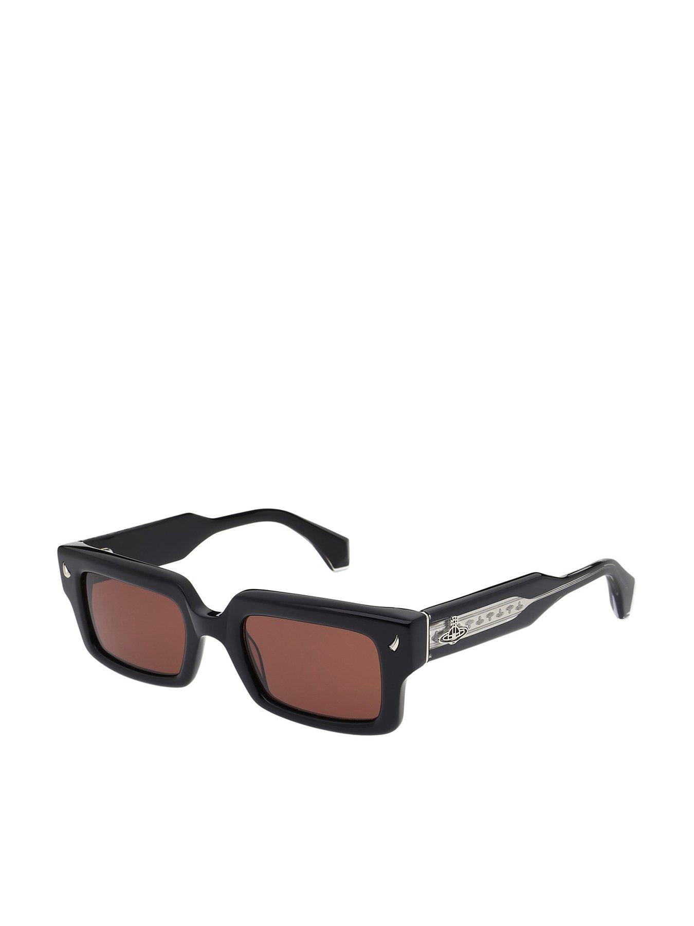 undefined Shallow Rectangle Sunglasses - Black