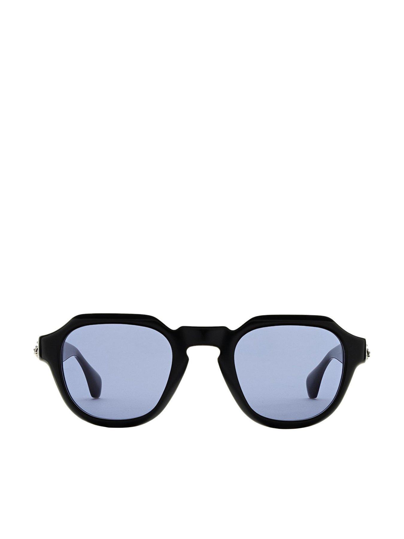 undefined Angled Rounded Frame With Keyhole Bridge Sunglasses - Black