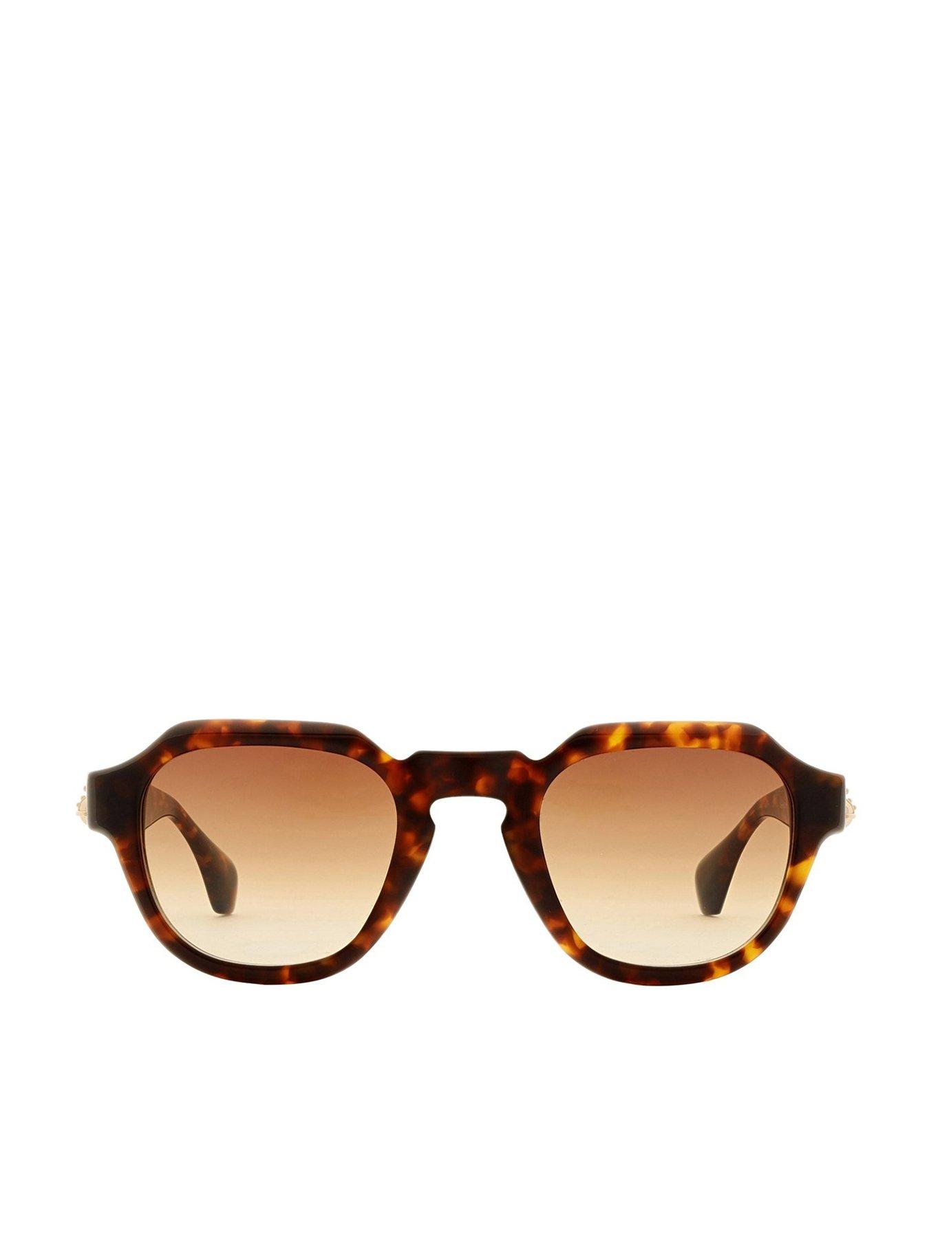 undefined Angled Rounded Frame With Keyhole Bridge Sunglass - Tort