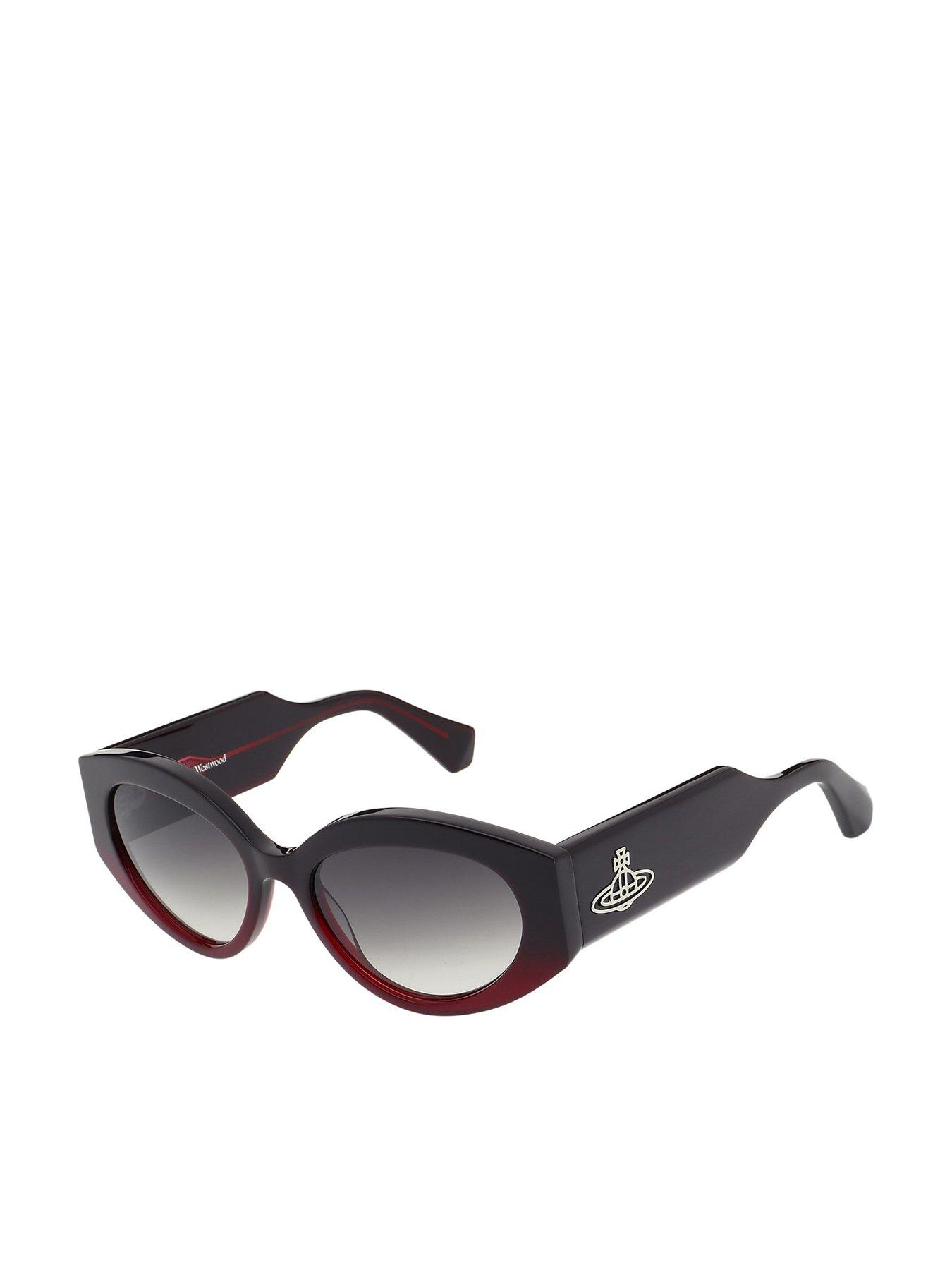 undefined Oval Cateye Sunglasses - Gradient Red