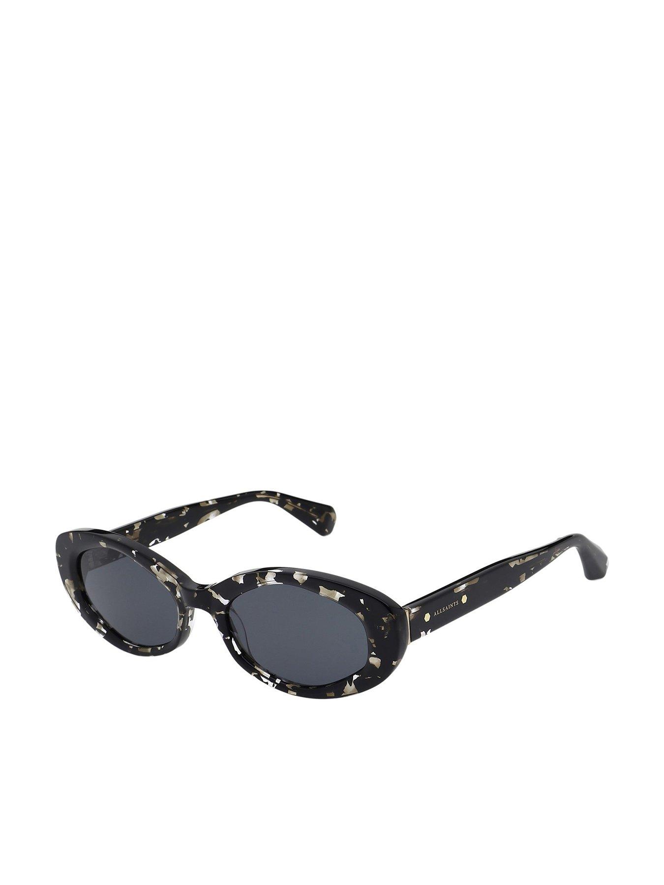 undefined Carolyn Oval Sunglass - Black Tort