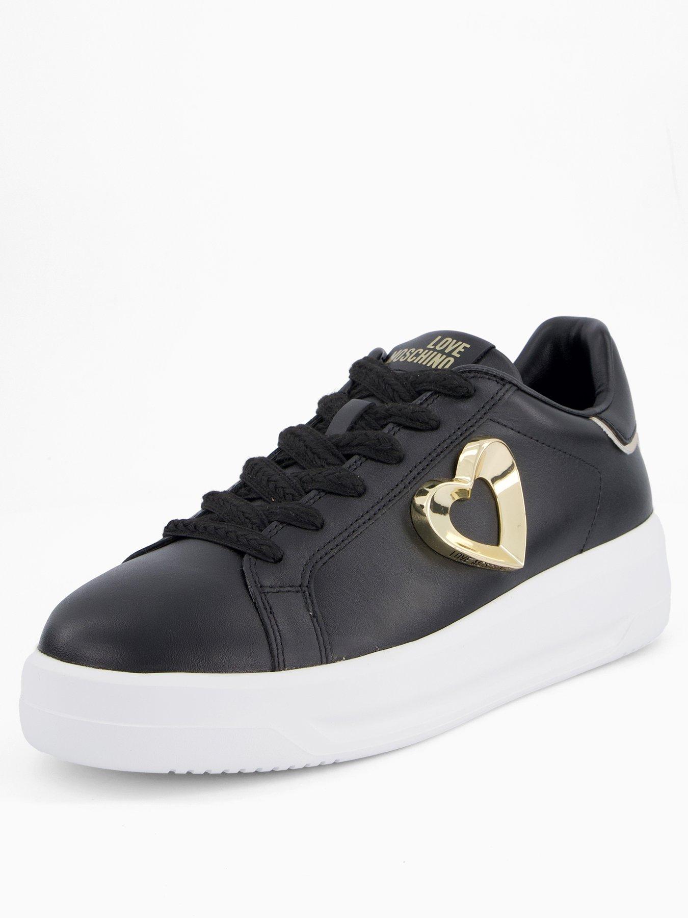 Image 2 of 7 of LOVE MOSCHINO Heart Logo Trainer - Black/Platinum