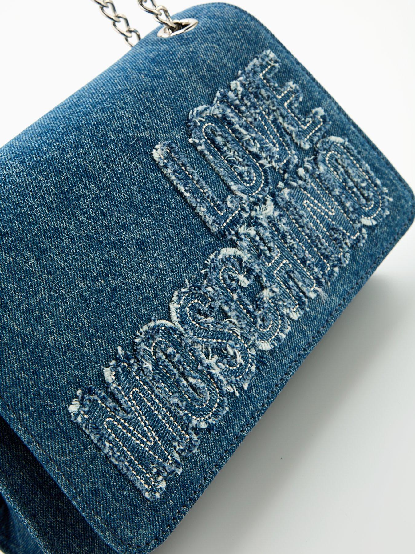 Image 3 of 4 of LOVE MOSCHINO Denim Flap Shoulder Bag - Blue