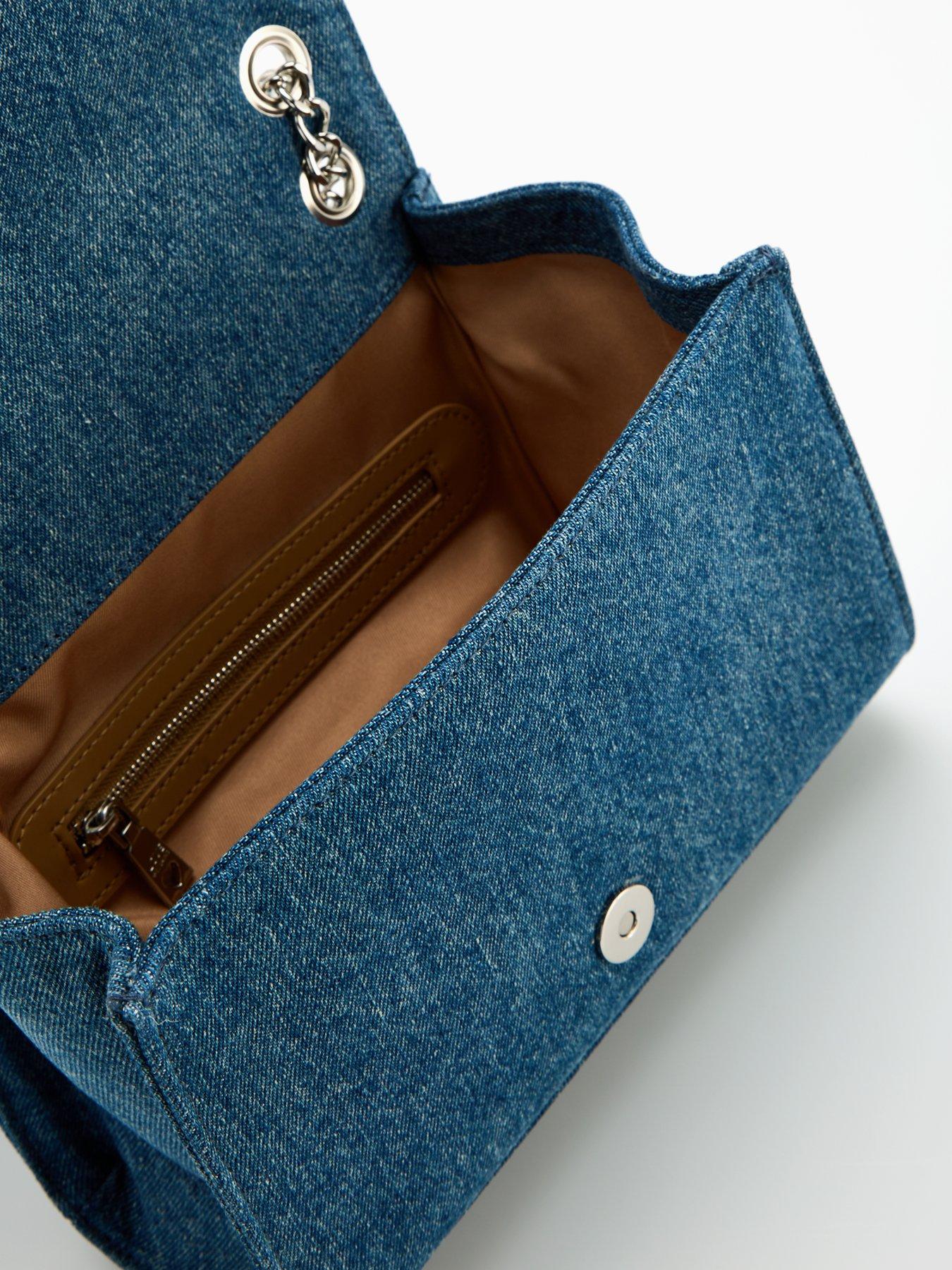 Image 4 of 4 of LOVE MOSCHINO Denim Flap Shoulder Bag - Blue