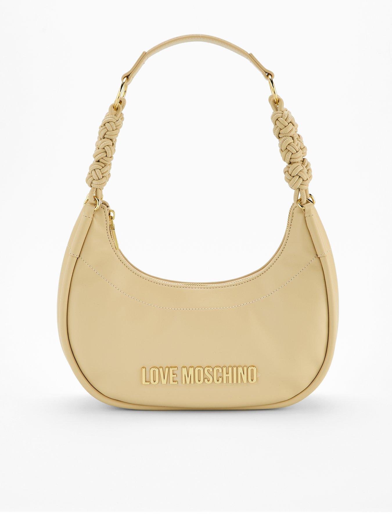 LOVE MOSCHINO Braided Strap Hobo Bag - Beige