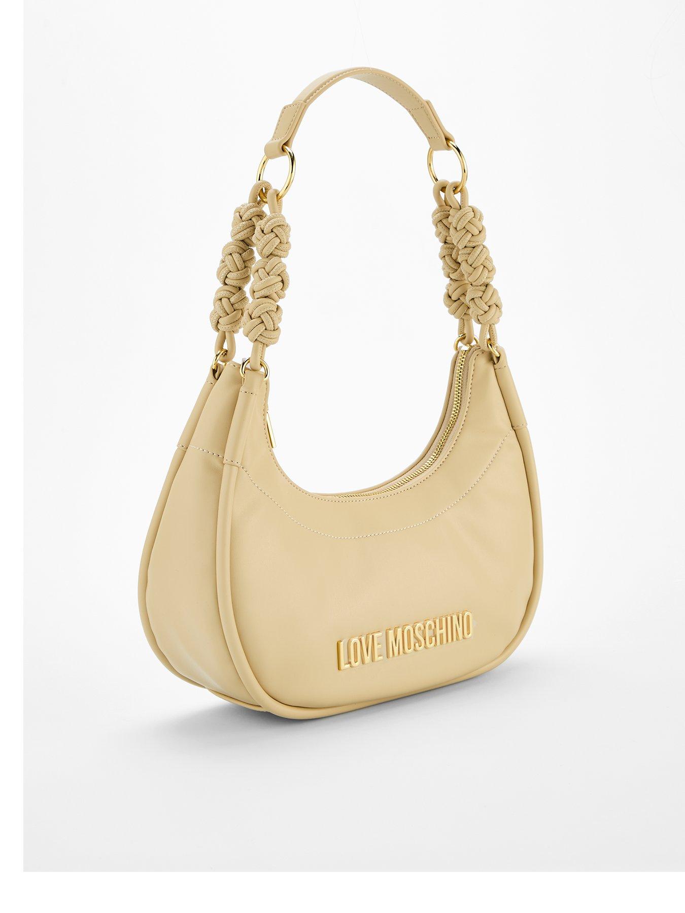 LOVE MOSCHINO Braided Strap Hobo Bag Beige Very