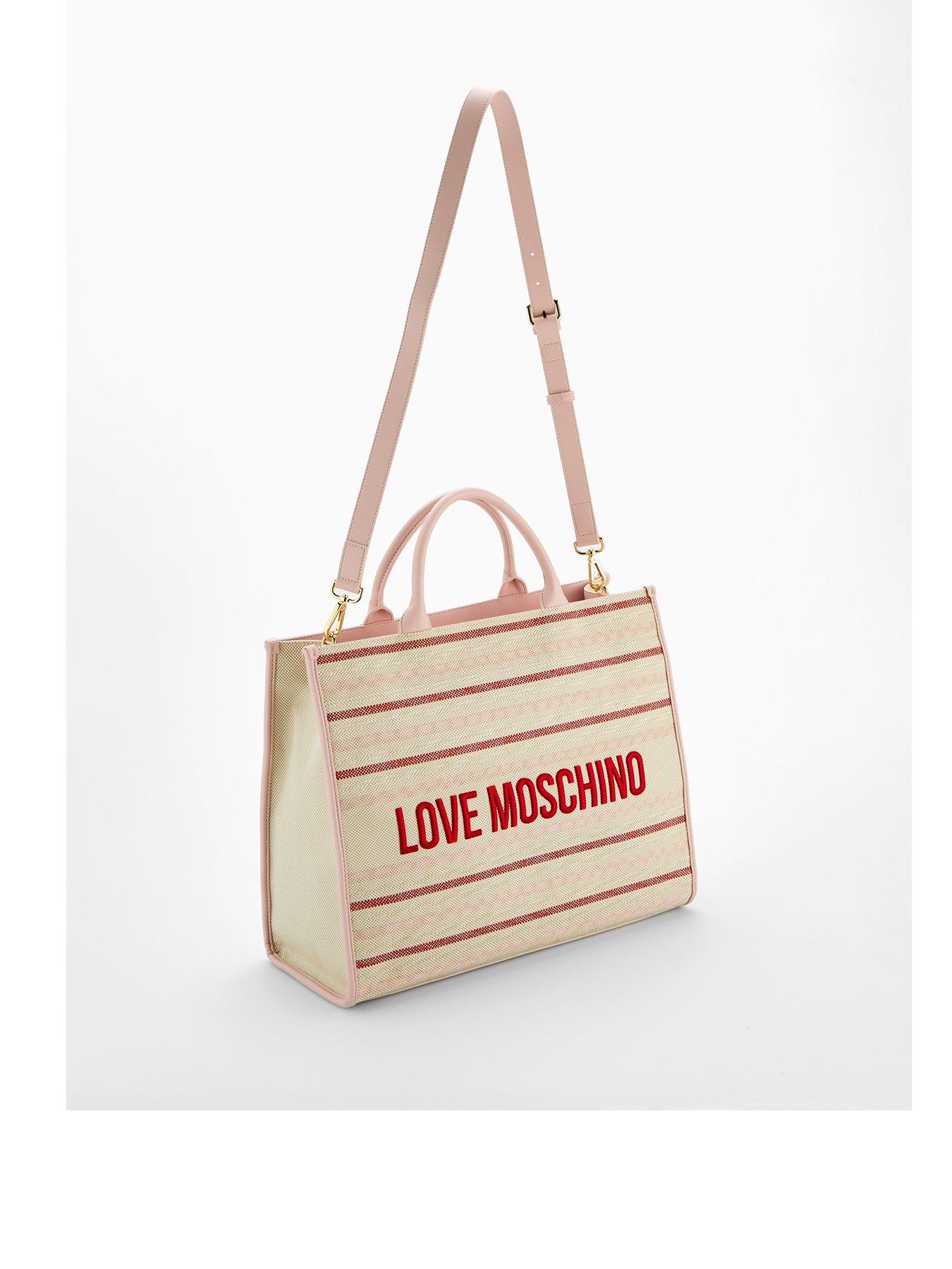 LOVE MOSCHINO Woven Logo Tote Bag Natural Very