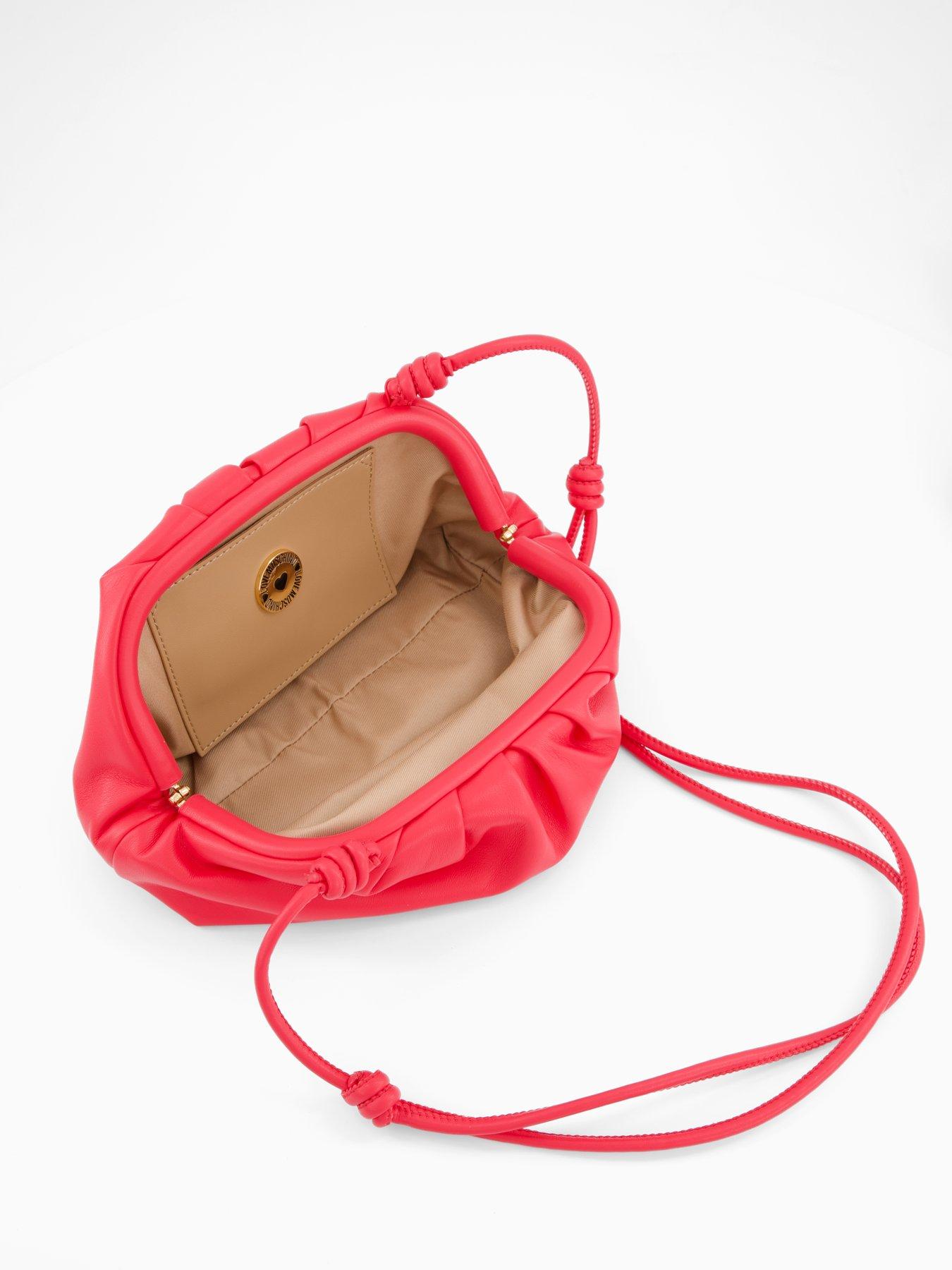 Image 4 of 4 of LOVE MOSCHINO Scrunched Logo Clutch Strap - Fuchsia