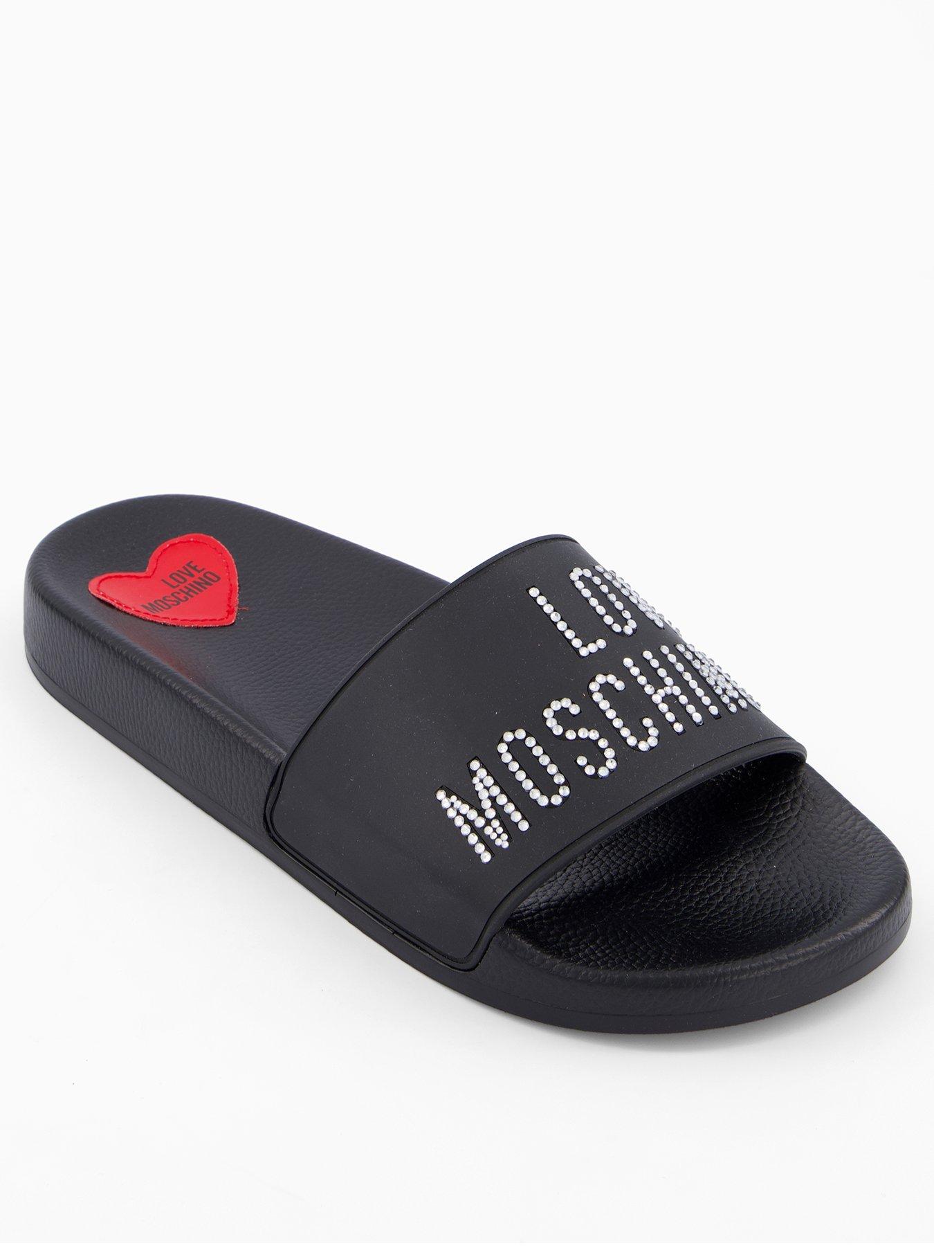 undefined Rubber Logo Slide - Black