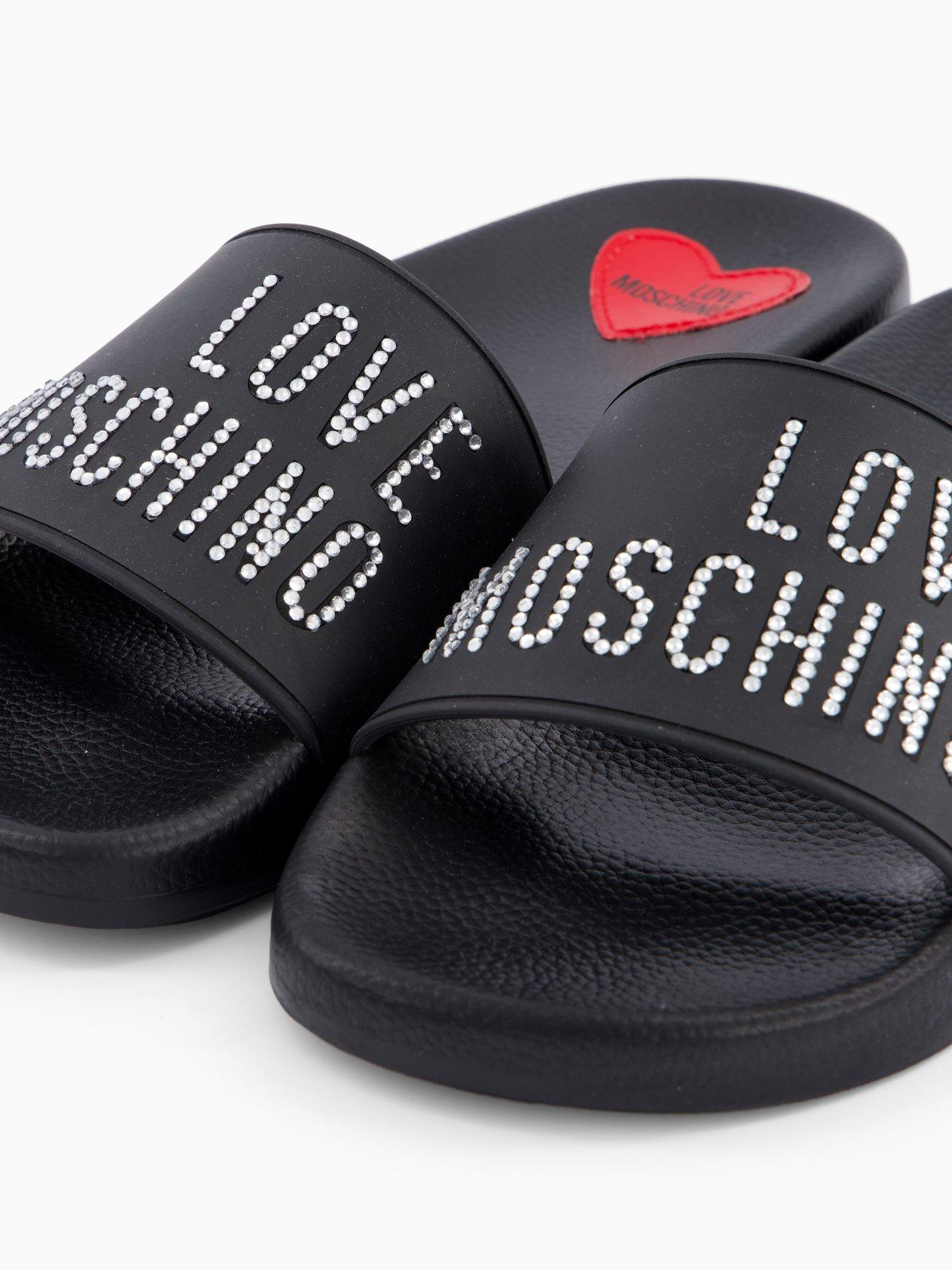 Image 5 of 5 of LOVE MOSCHINO Rubber Logo Slide - Black