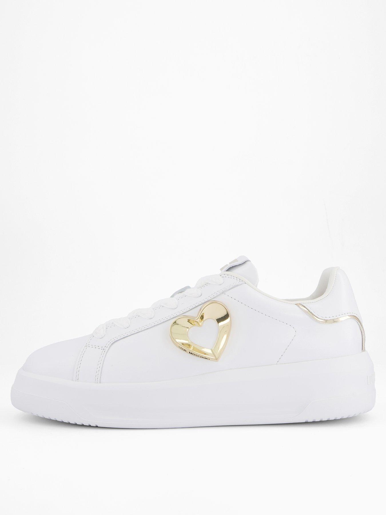 Image 1 of 6 of LOVE MOSCHINO Heart Logo Trainer - White