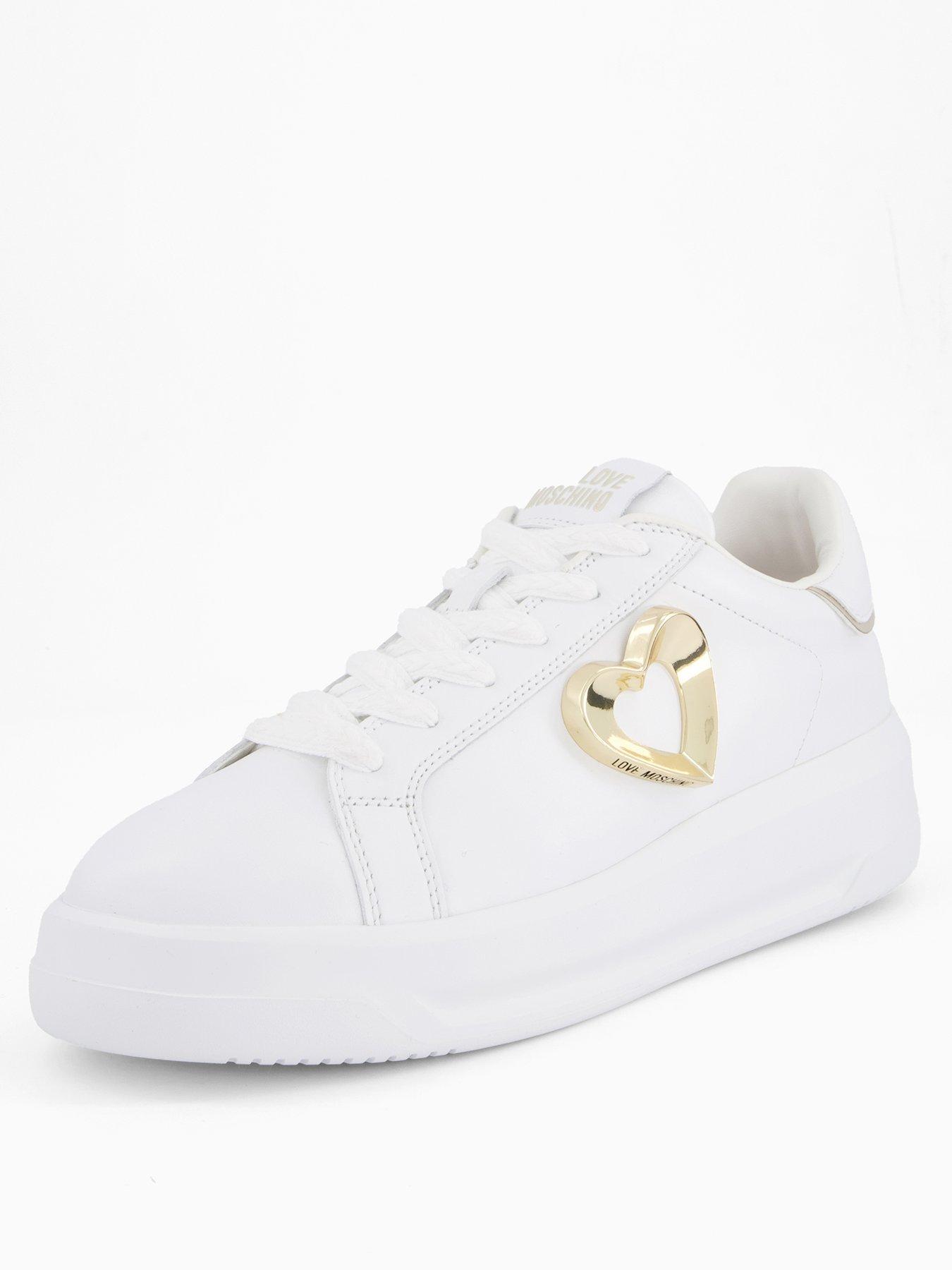 Image 2 of 6 of LOVE MOSCHINO Heart Logo Trainer - White