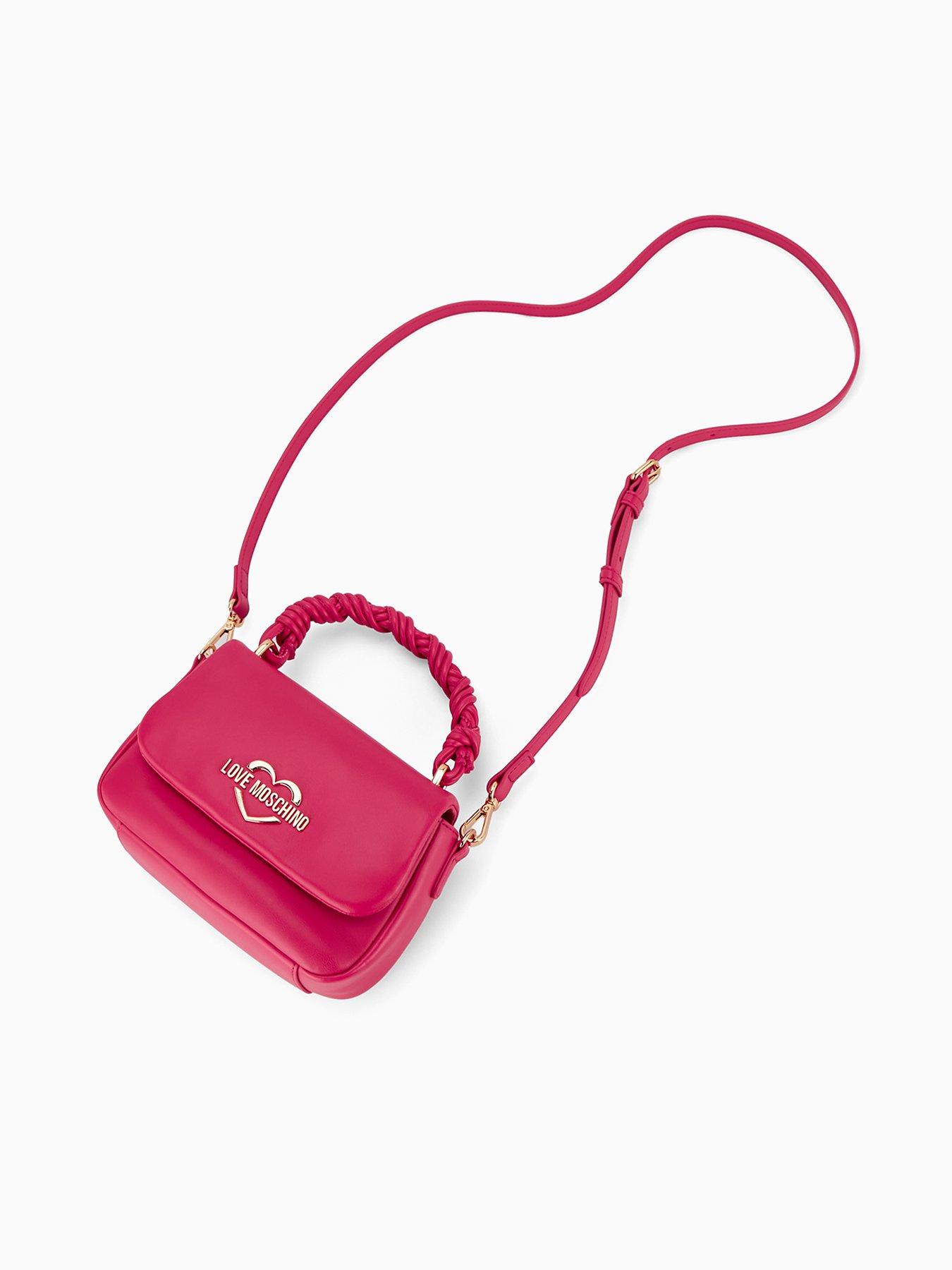 Image 2 of 4 of LOVE MOSCHINO Twisted Strap Small Flap Grab - Fuchsia