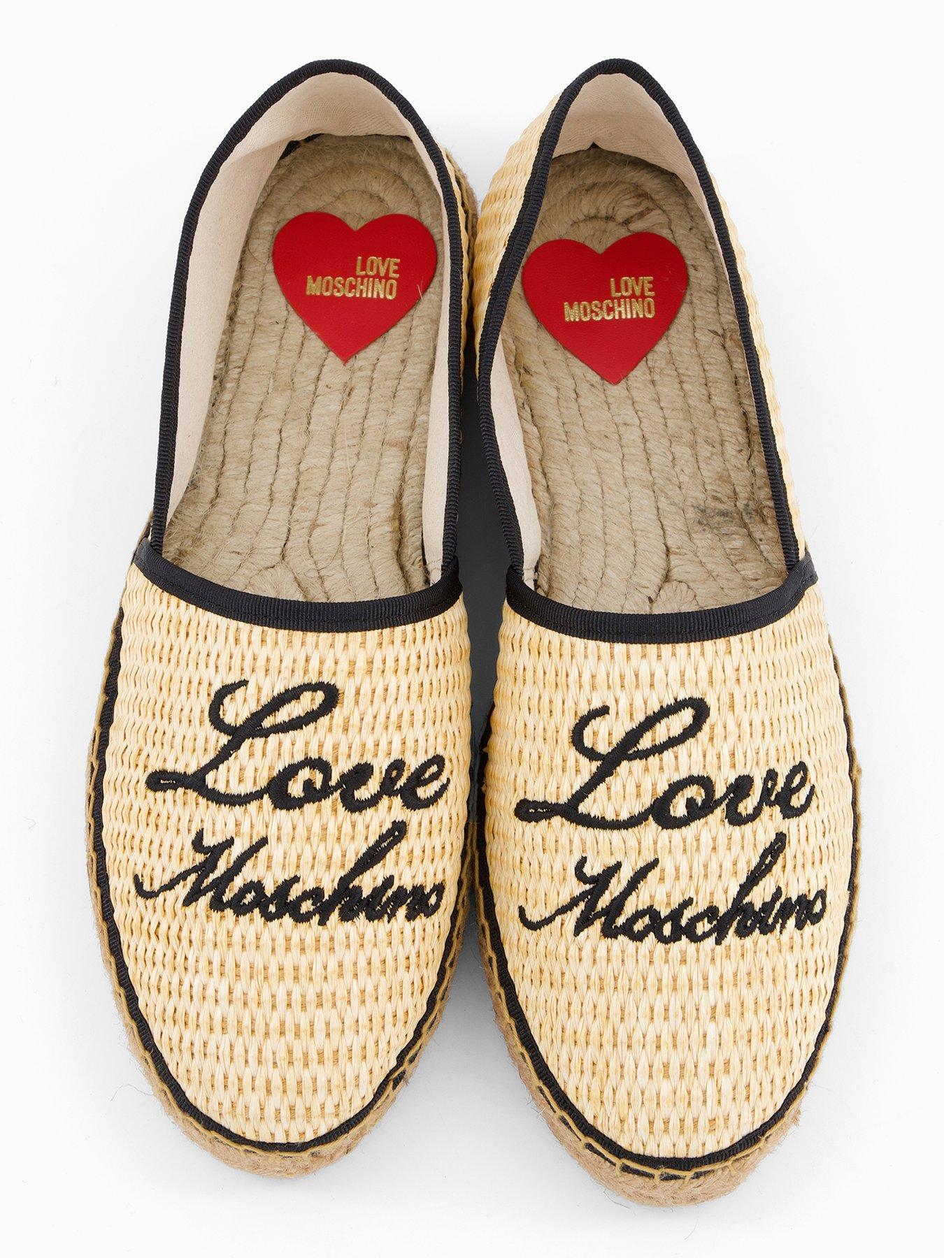 Image 3 of 5 of LOVE MOSCHINO Logo Straw Espadrille - Natural/Black