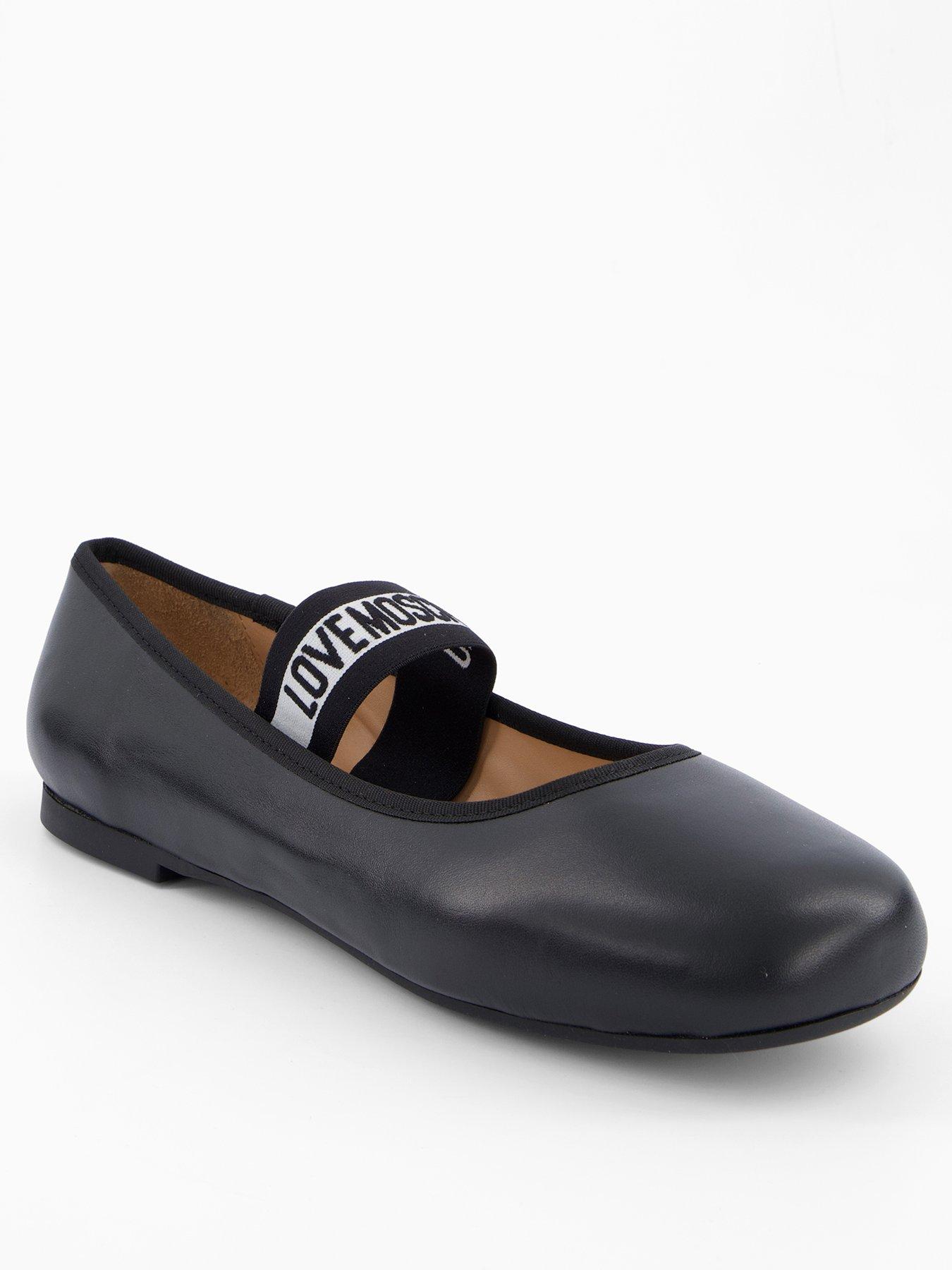 undefined Logo Strap Ballet Flat - Black